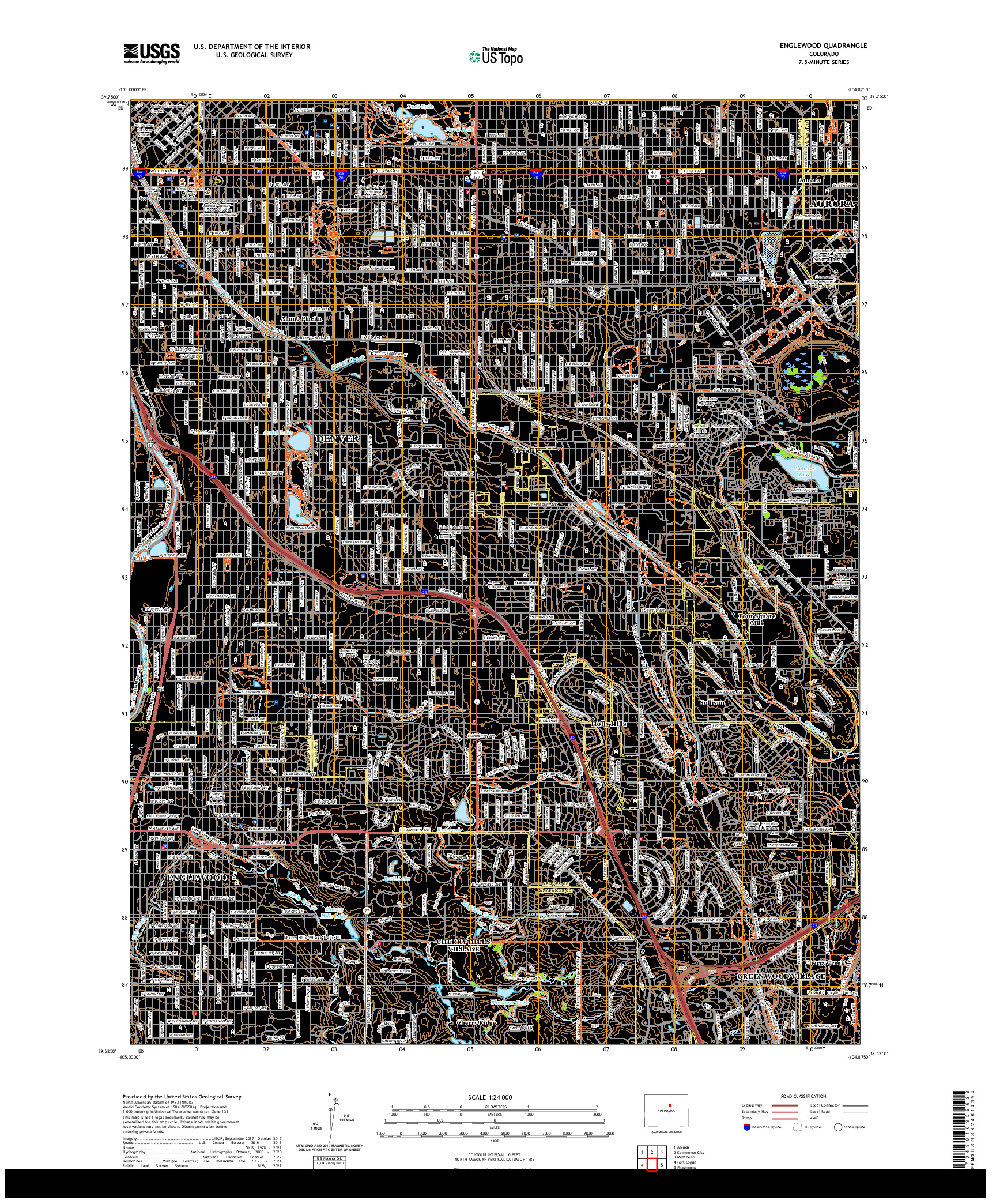 US TOPO 7.5-MINUTE MAP FOR ENGLEWOOD, CO