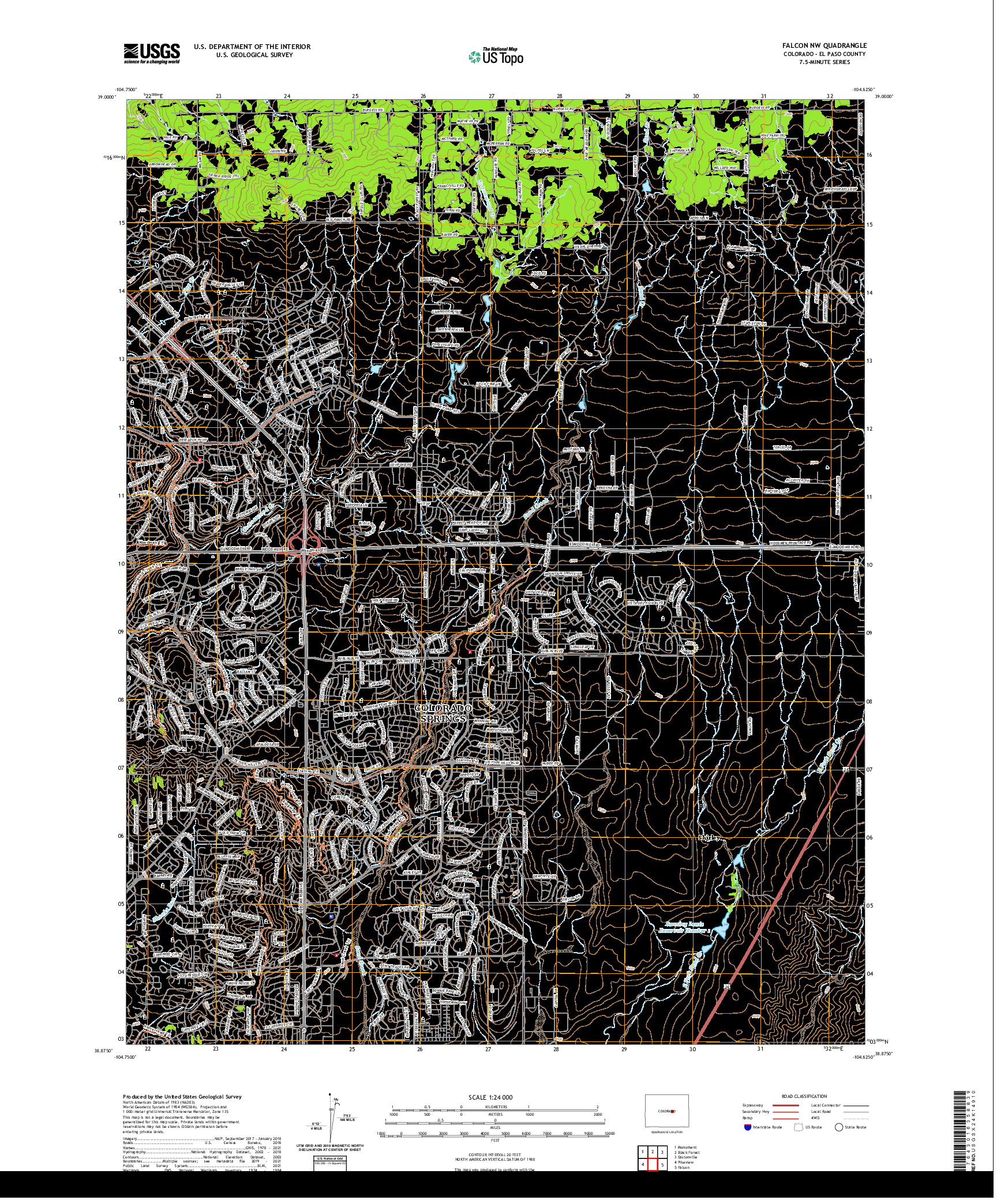 US TOPO 7.5-MINUTE MAP FOR FALCON NW, CO