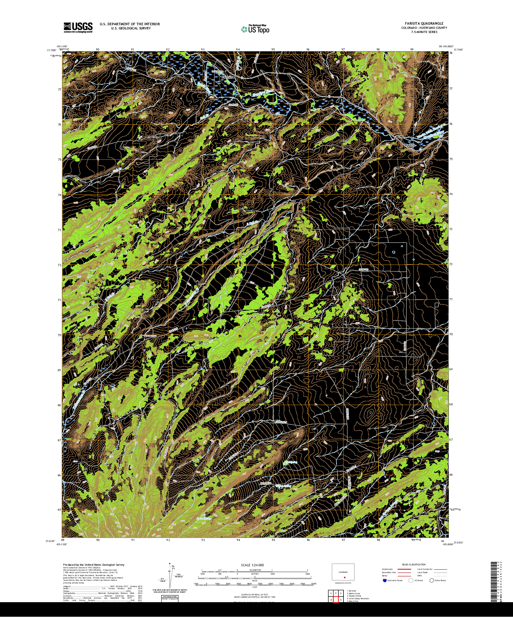 US TOPO 7.5-MINUTE MAP FOR FARISITA, CO