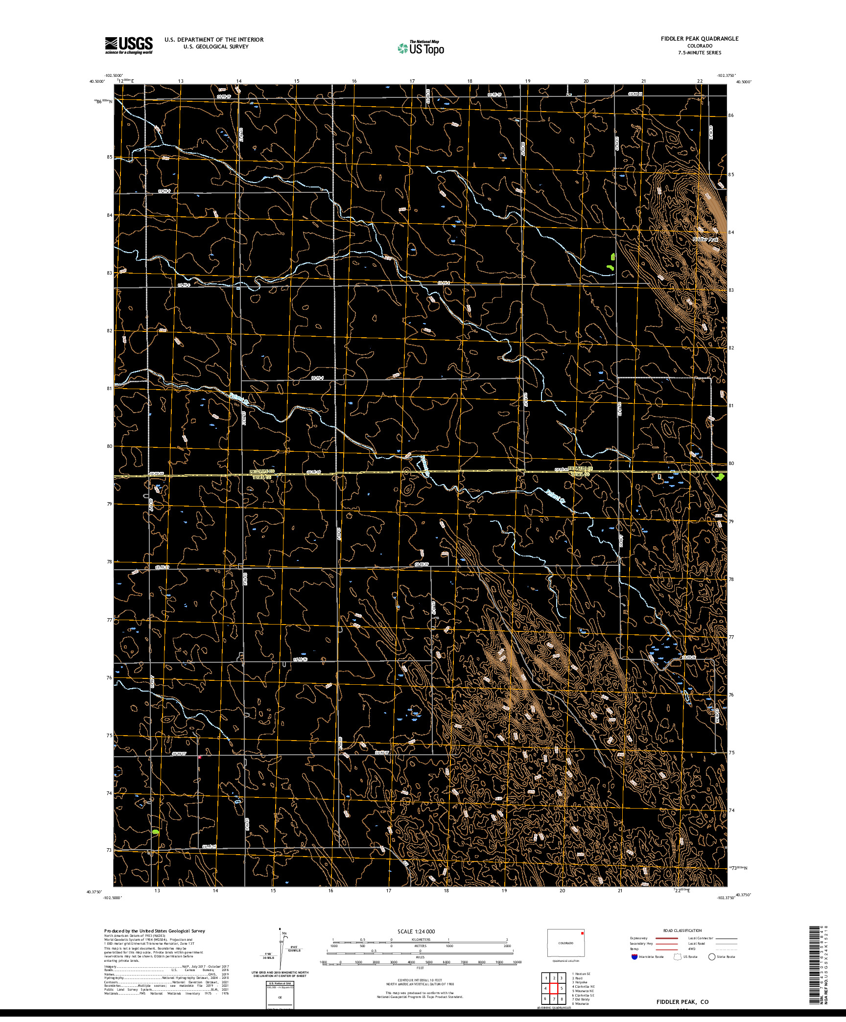 US TOPO 7.5-MINUTE MAP FOR FIDDLER PEAK, CO