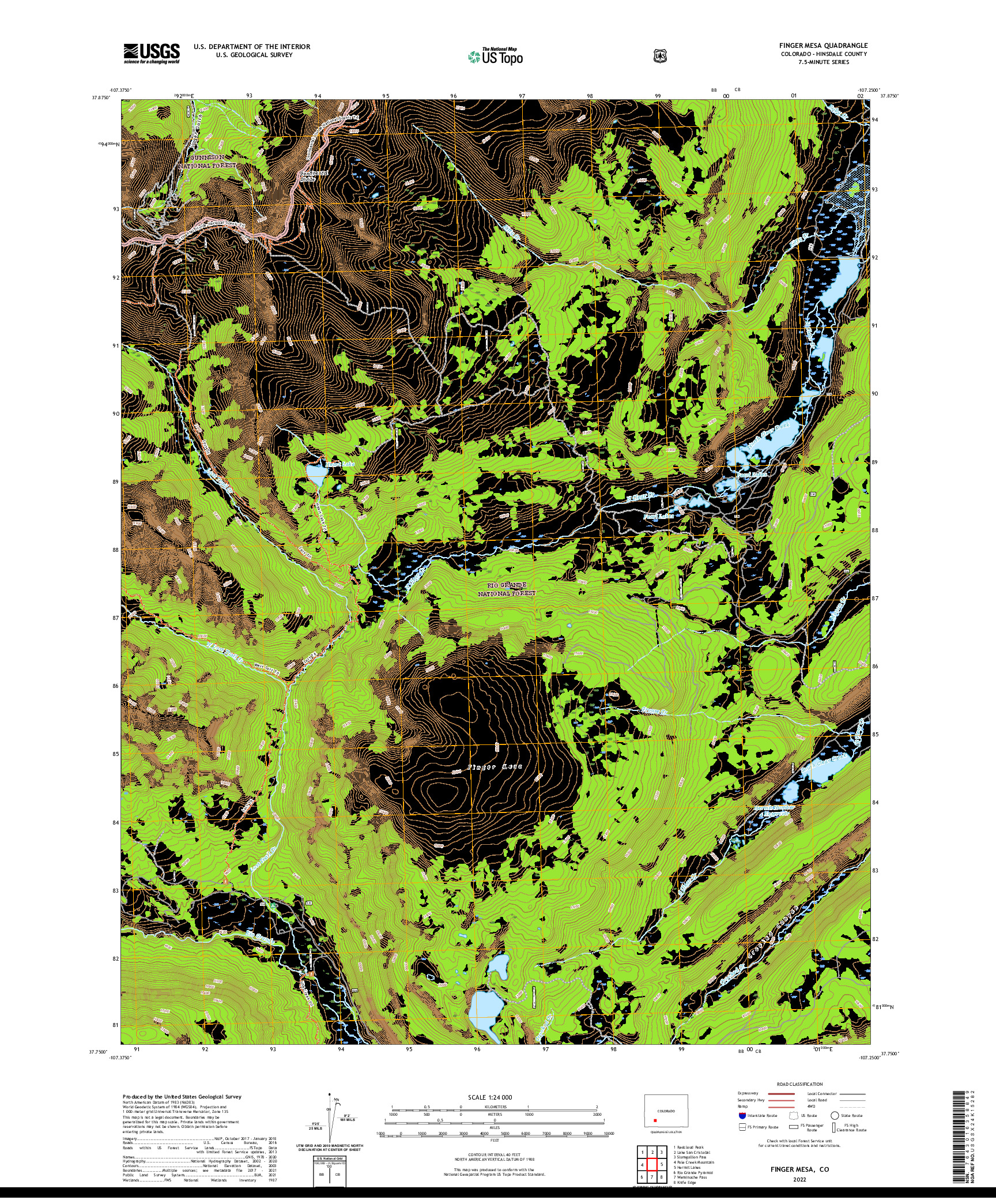 US TOPO 7.5-MINUTE MAP FOR FINGER MESA, CO