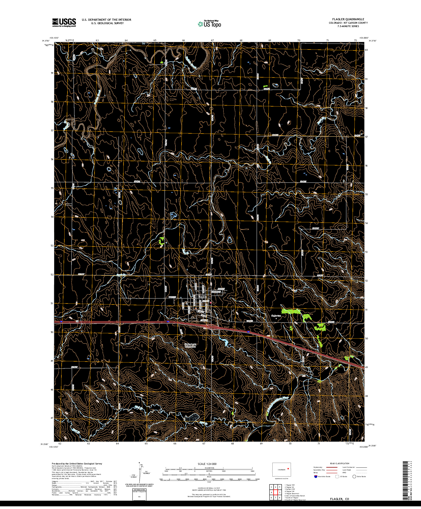 US TOPO 7.5-MINUTE MAP FOR FLAGLER, CO