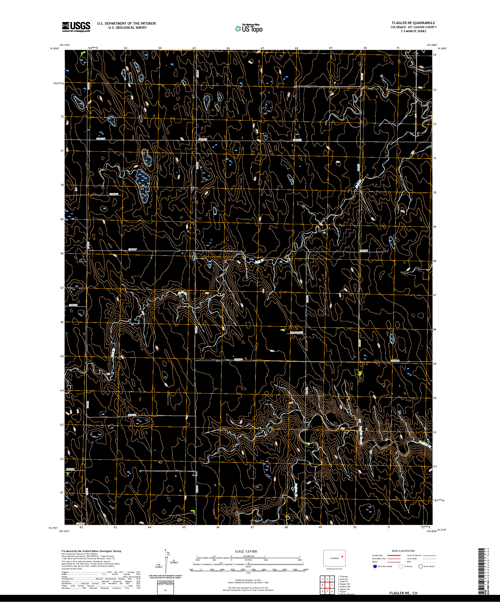 US TOPO 7.5-MINUTE MAP FOR FLAGLER NE, CO