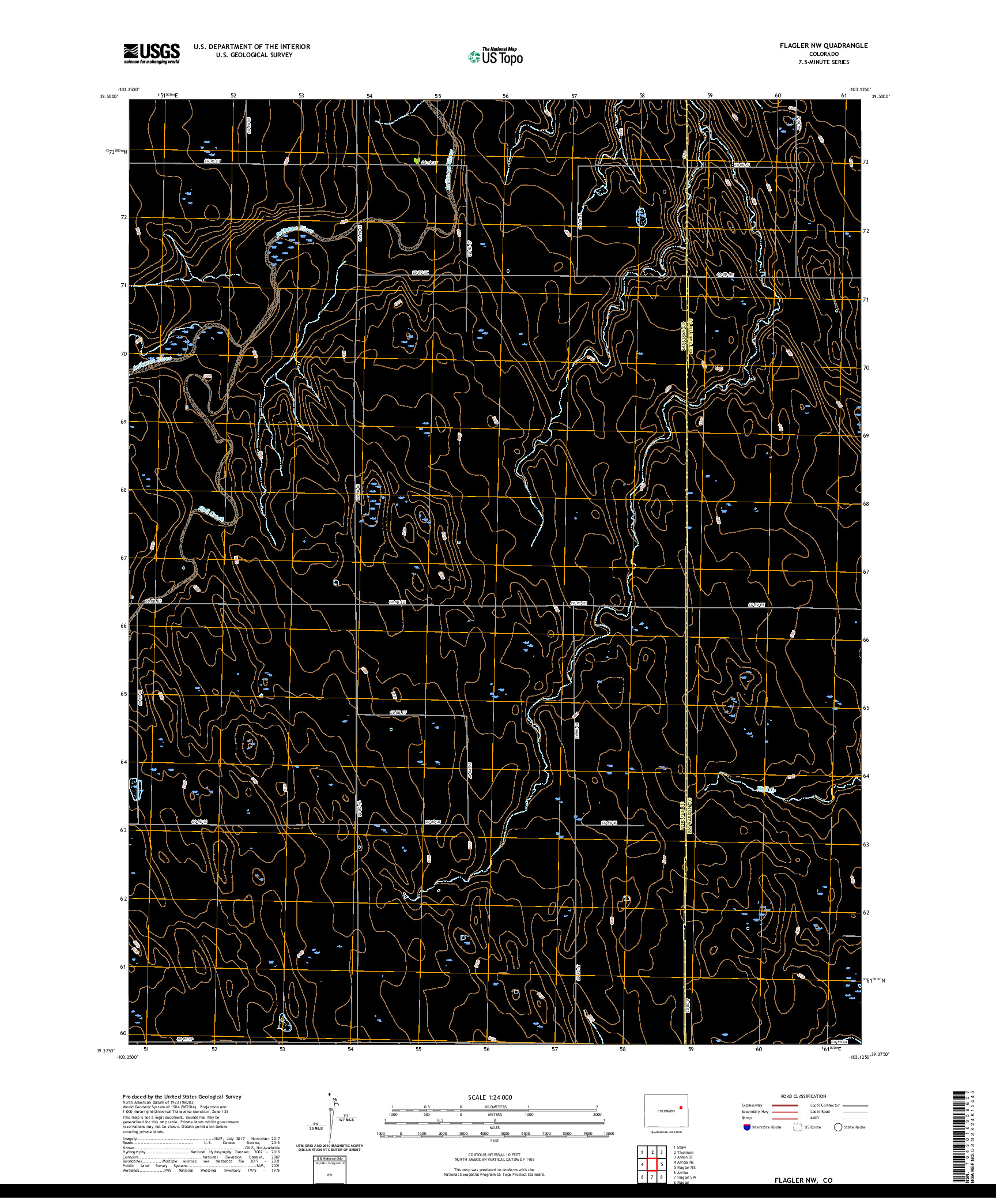 US TOPO 7.5-MINUTE MAP FOR FLAGLER NW, CO