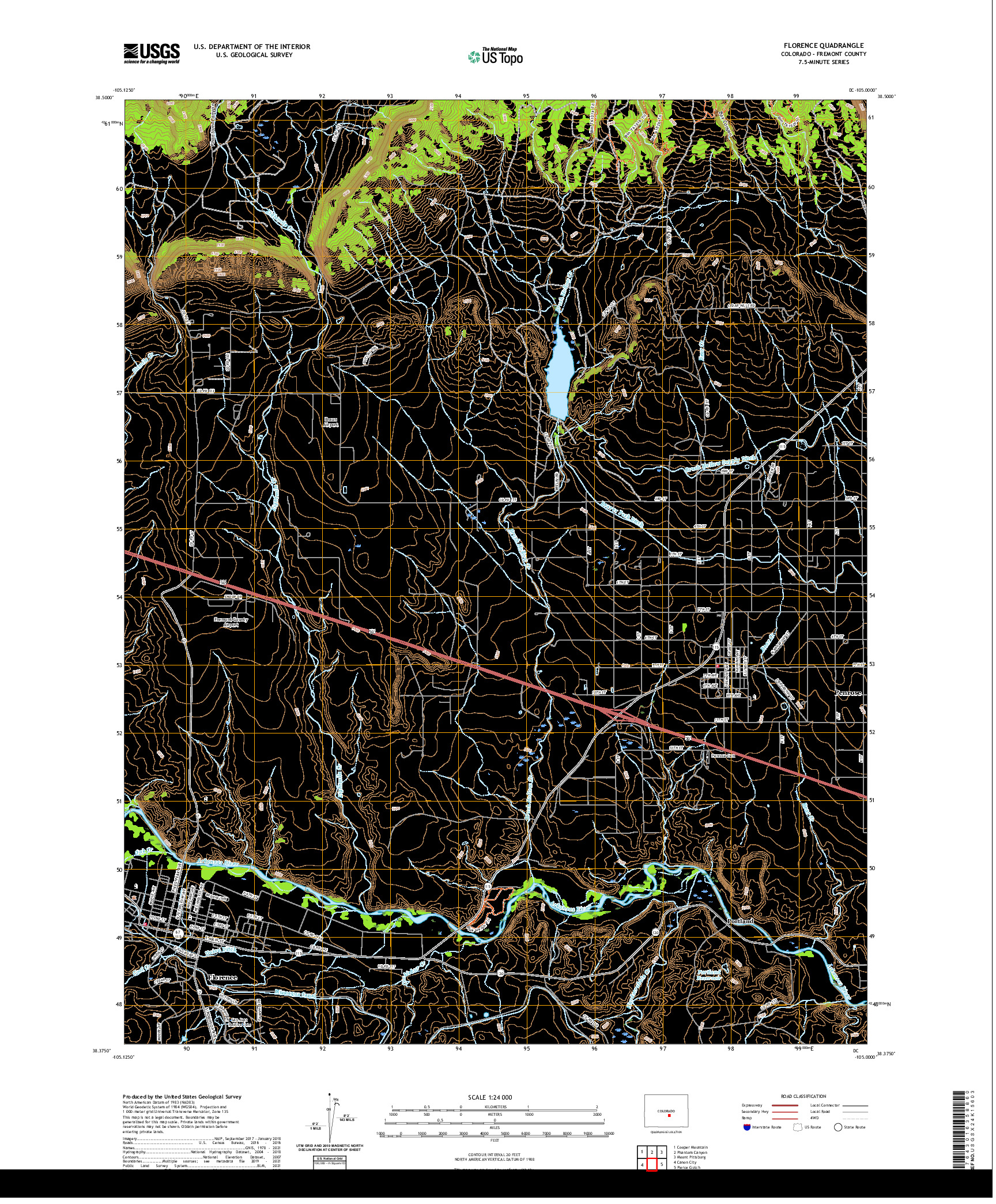 US TOPO 7.5-MINUTE MAP FOR FLORENCE, CO