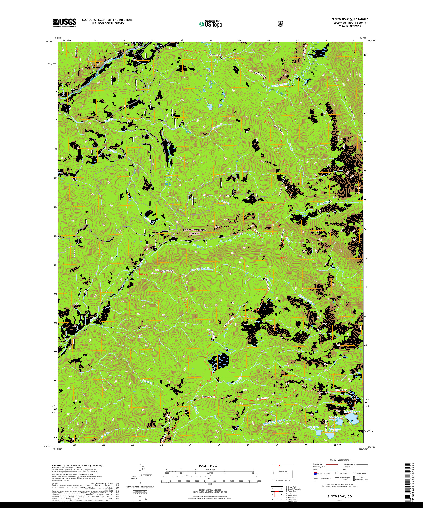 US TOPO 7.5-MINUTE MAP FOR FLOYD PEAK, CO