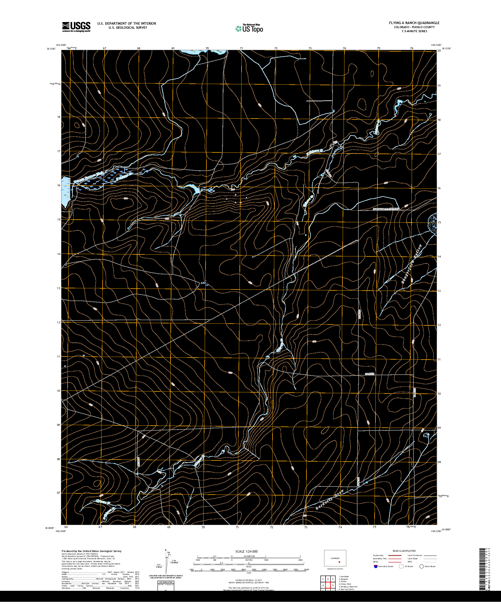 US TOPO 7.5-MINUTE MAP FOR FLYING A RANCH, CO