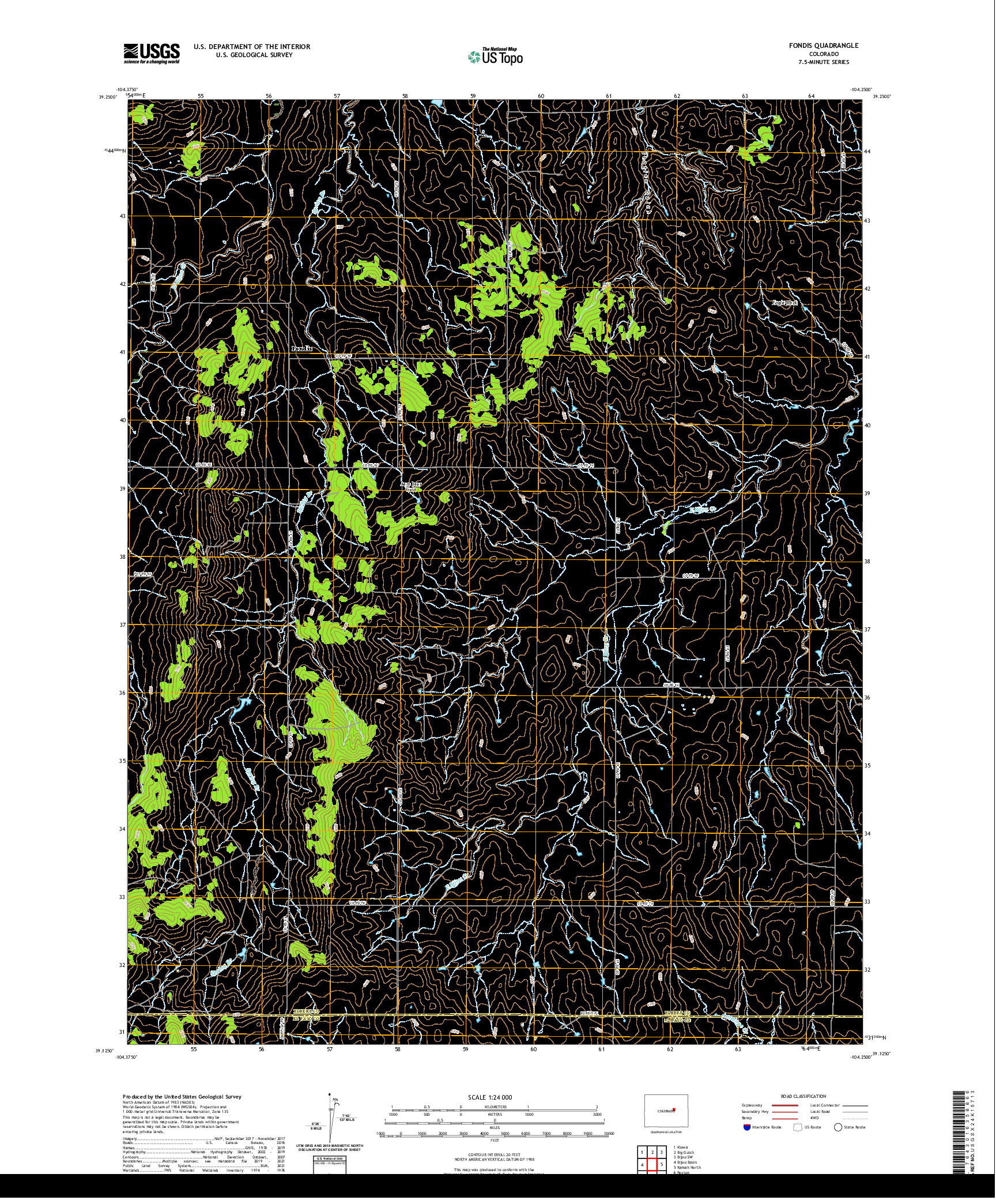 US TOPO 7.5-MINUTE MAP FOR FONDIS, CO