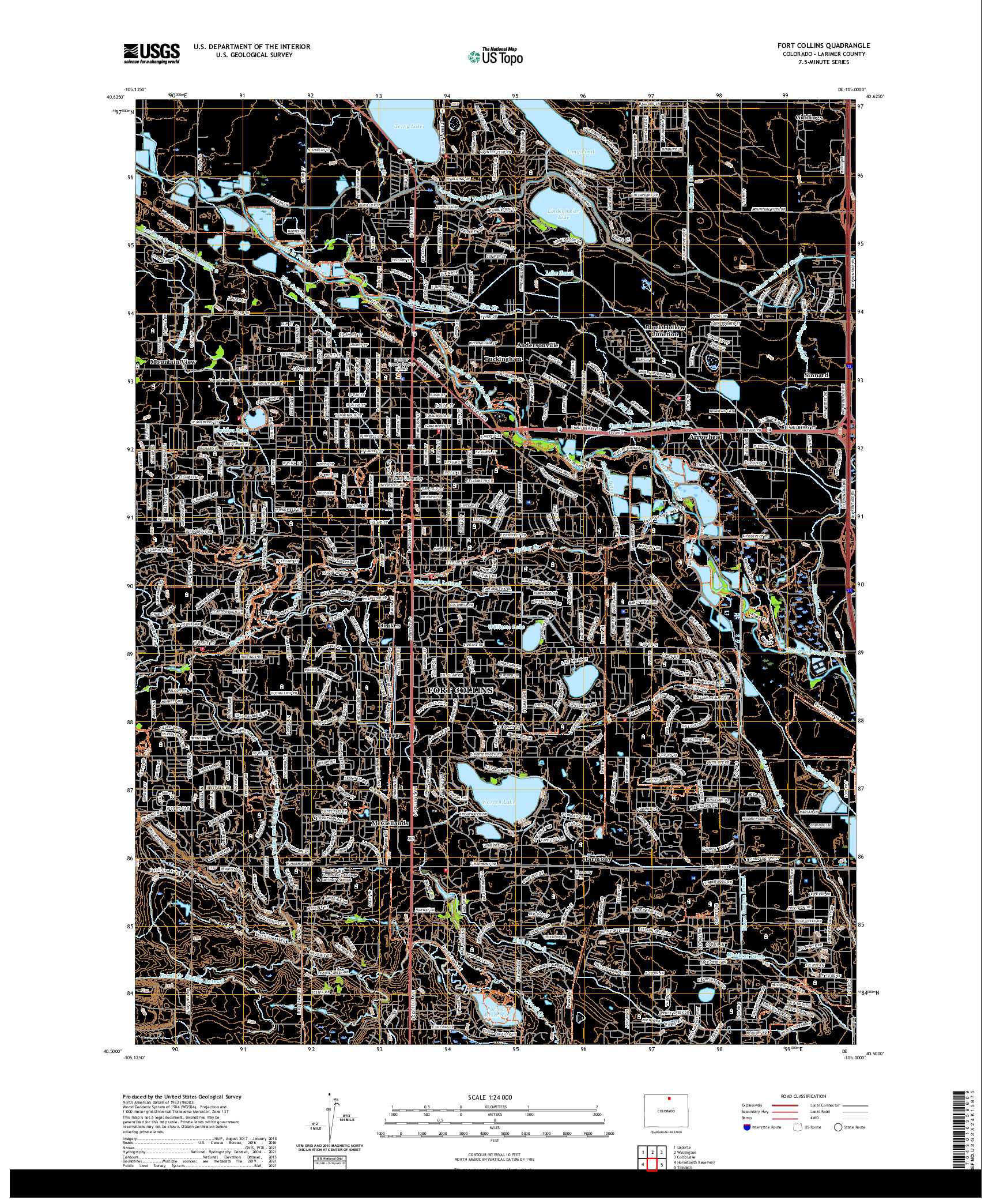 US TOPO 7.5-MINUTE MAP FOR FORT COLLINS, CO