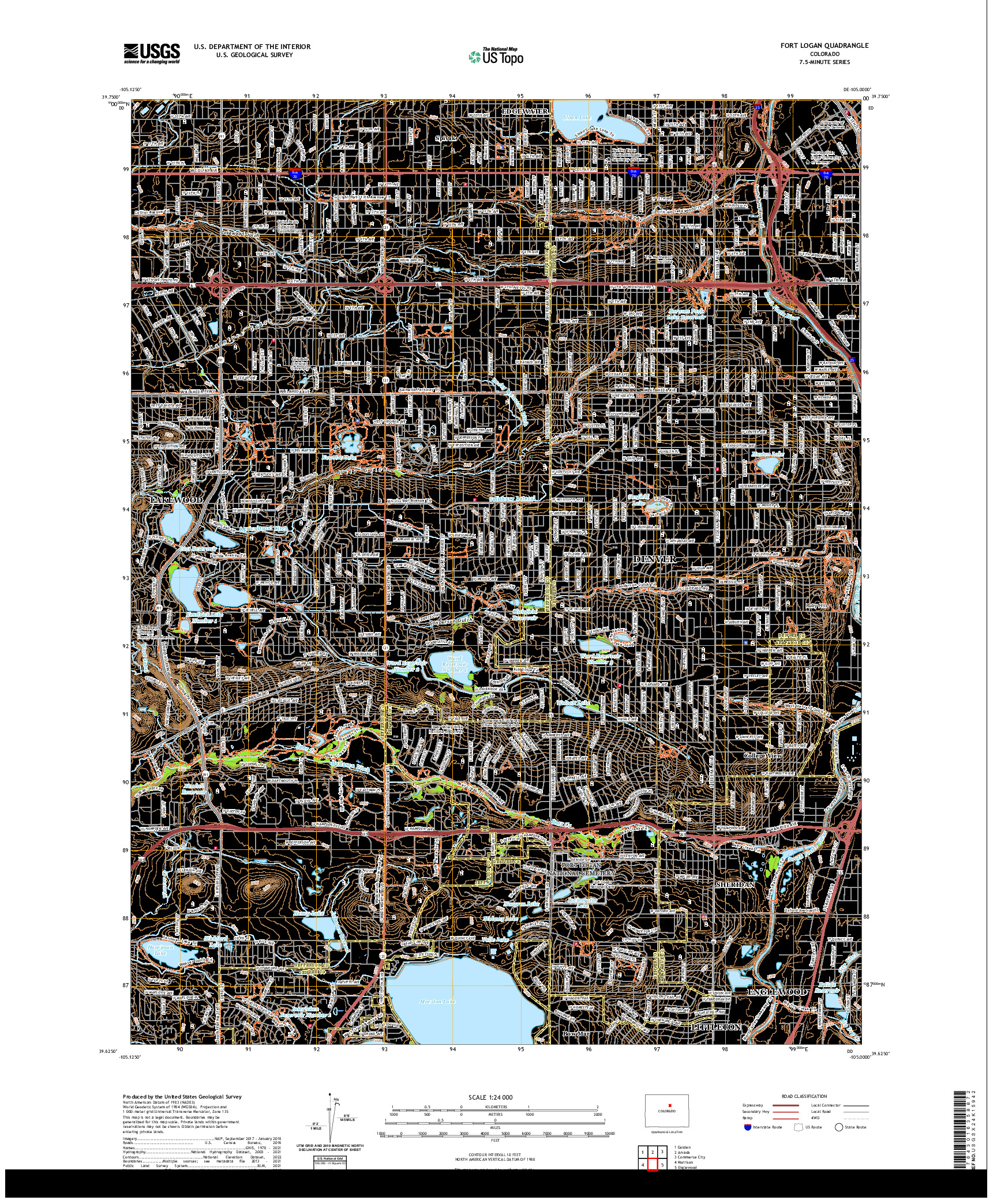 US TOPO 7.5-MINUTE MAP FOR FORT LOGAN, CO