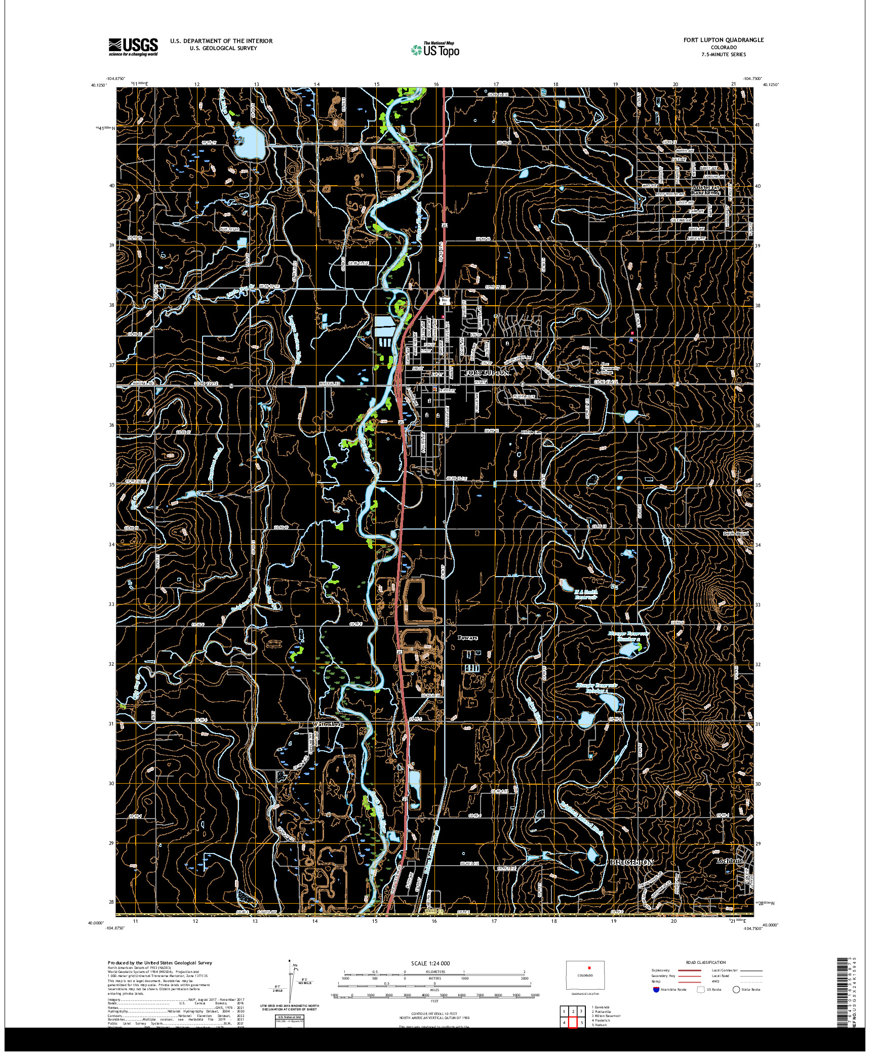 US TOPO 7.5-MINUTE MAP FOR FORT LUPTON, CO