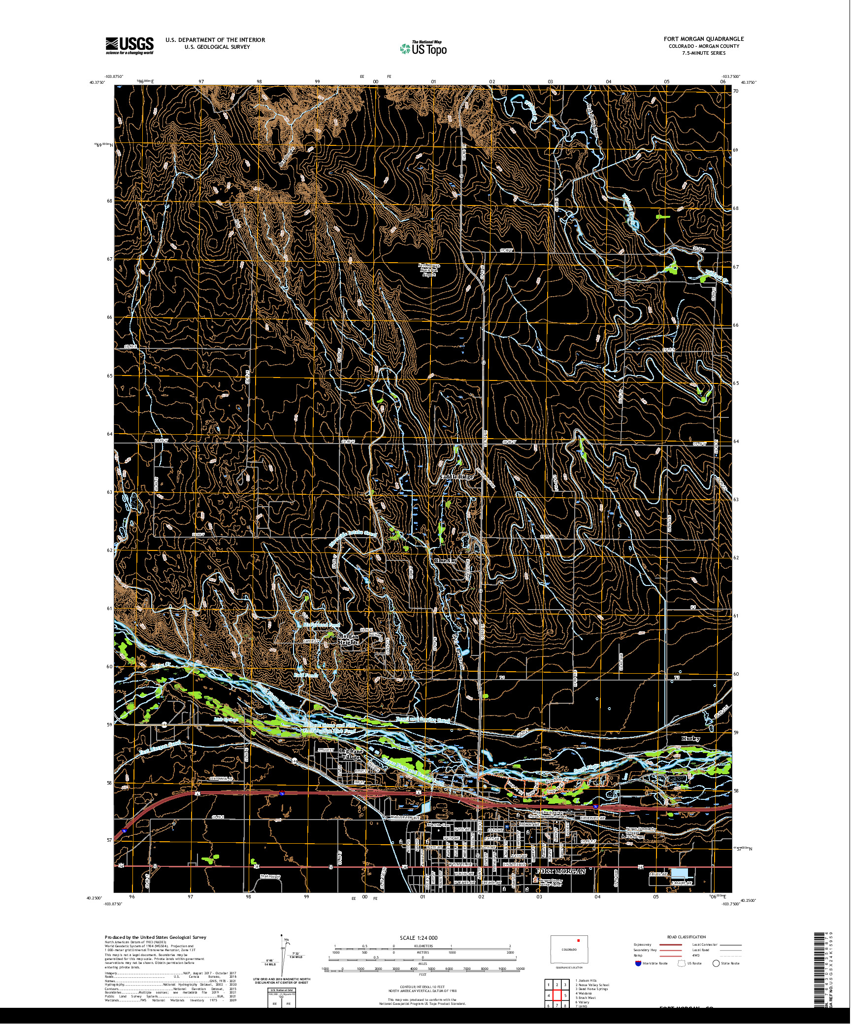 US TOPO 7.5-MINUTE MAP FOR FORT MORGAN, CO