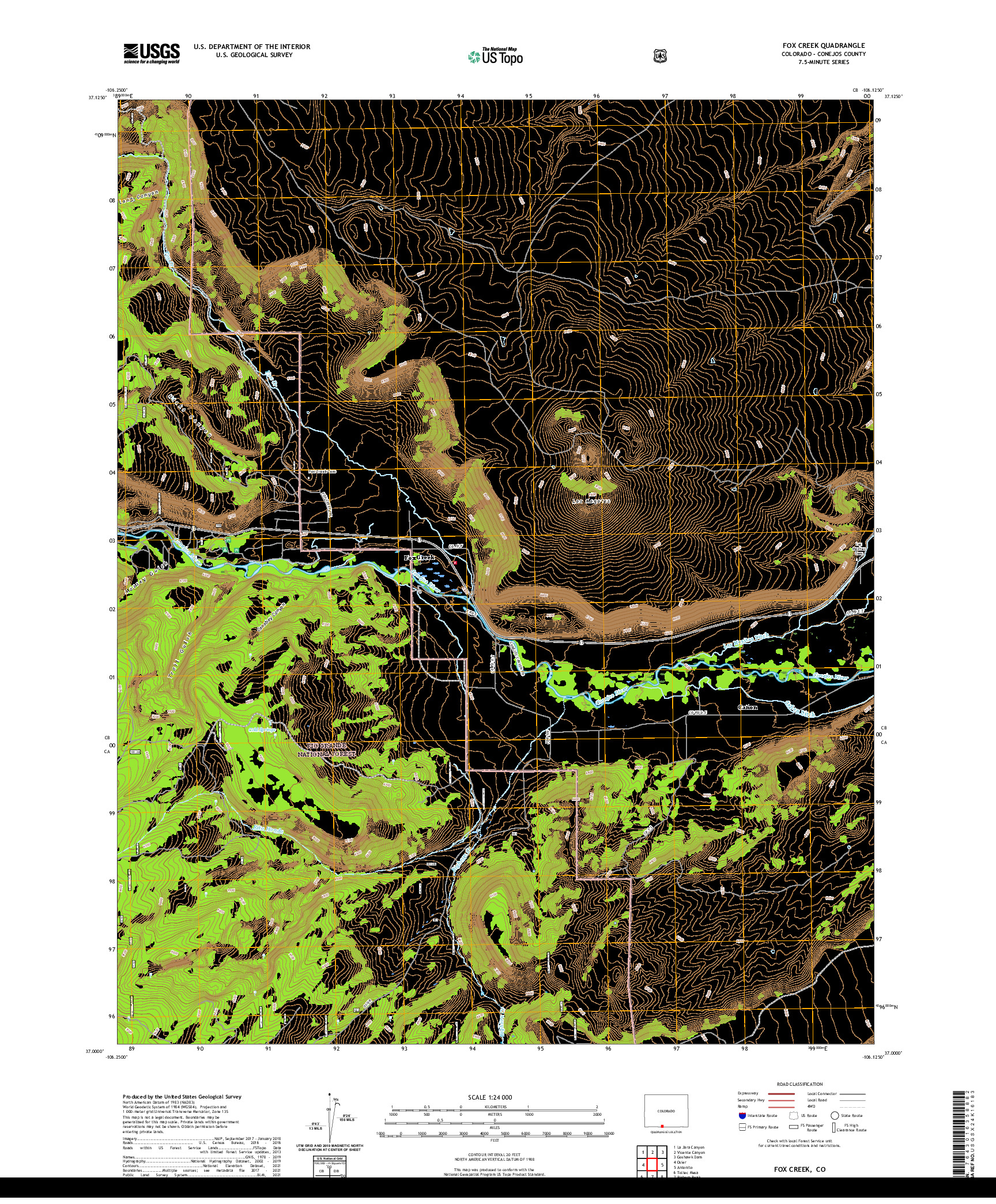 US TOPO 7.5-MINUTE MAP FOR FOX CREEK, CO