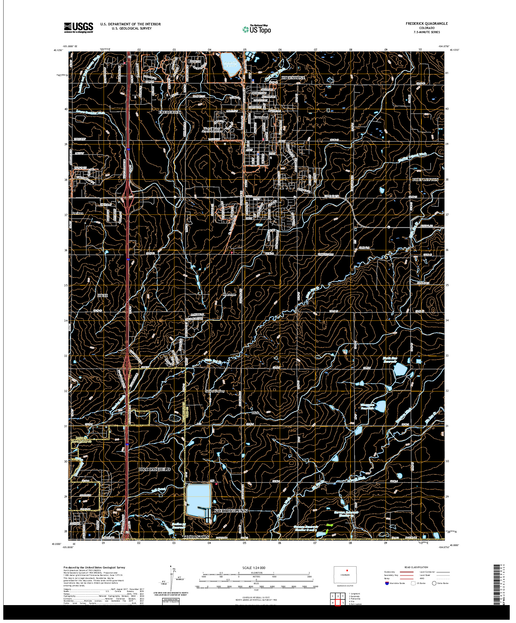 US TOPO 7.5-MINUTE MAP FOR FREDERICK, CO