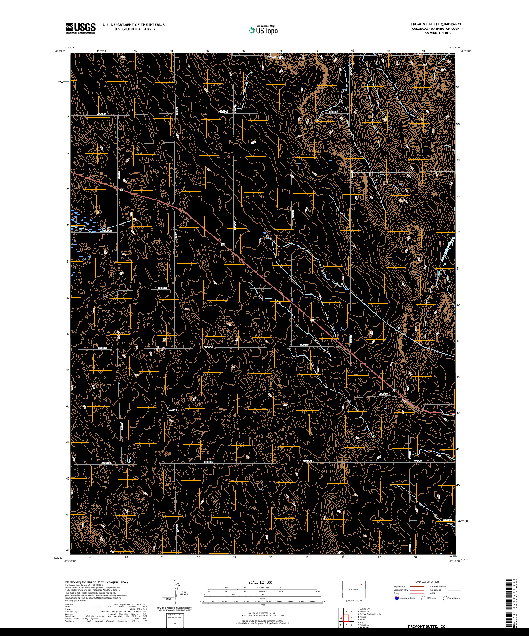 US TOPO 7.5-MINUTE MAP FOR FREMONT BUTTE, CO