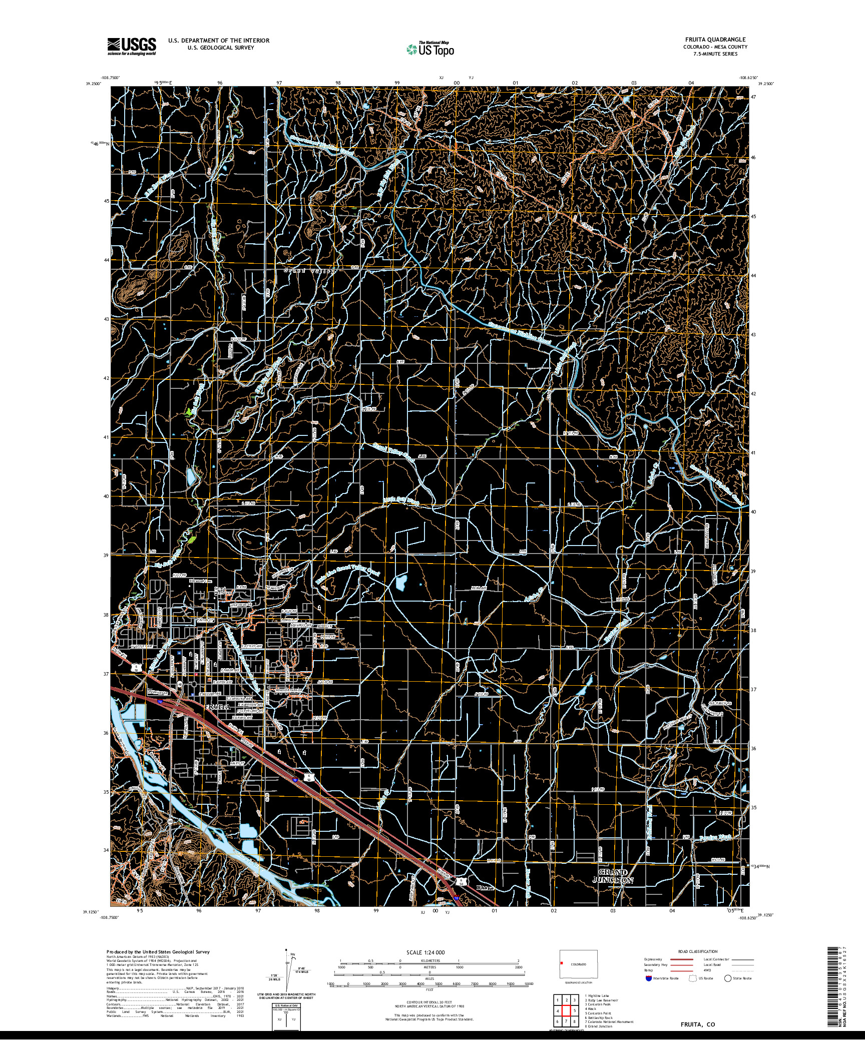 US TOPO 7.5-MINUTE MAP FOR FRUITA, CO