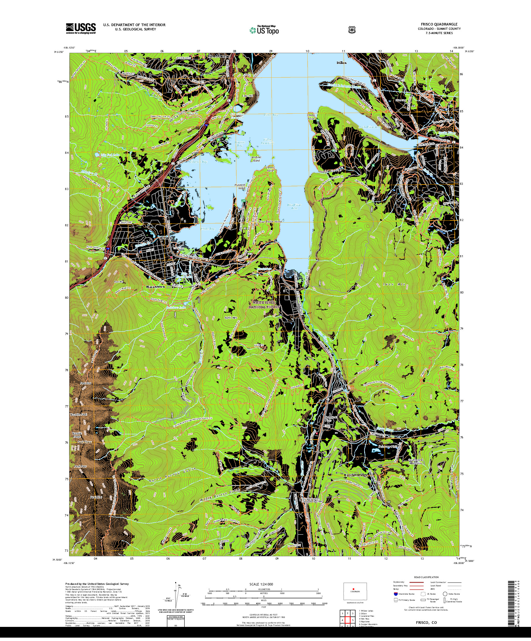 US TOPO 7.5-MINUTE MAP FOR FRISCO, CO