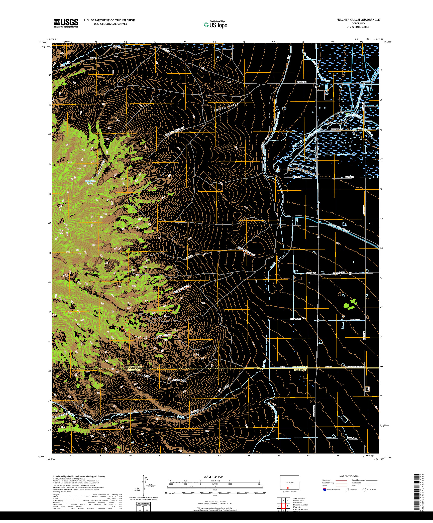 US TOPO 7.5-MINUTE MAP FOR FULCHER GULCH, CO