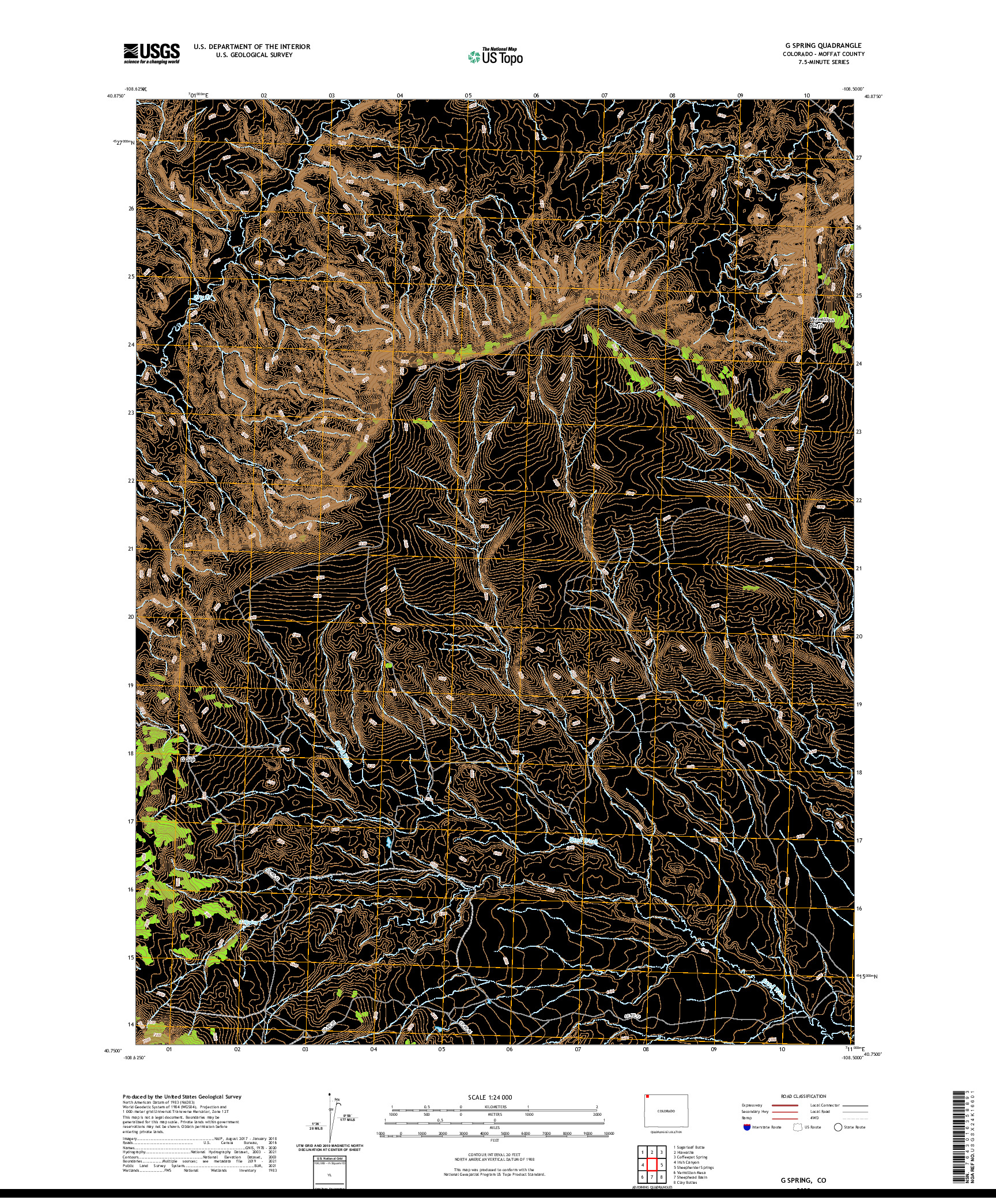 US TOPO 7.5-MINUTE MAP FOR G SPRING, CO