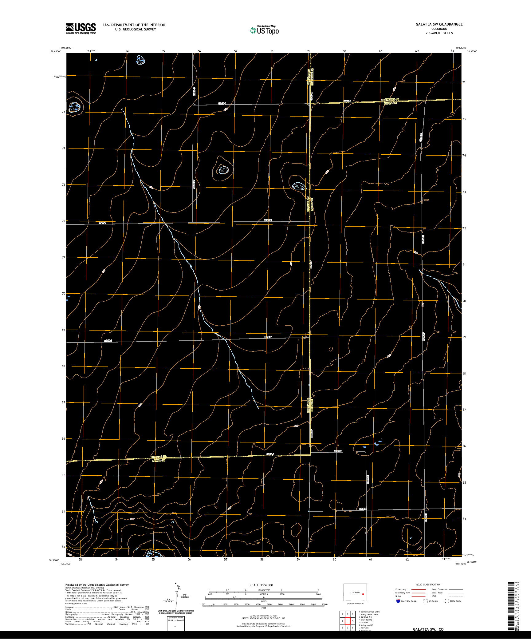 US TOPO 7.5-MINUTE MAP FOR GALATEA SW, CO