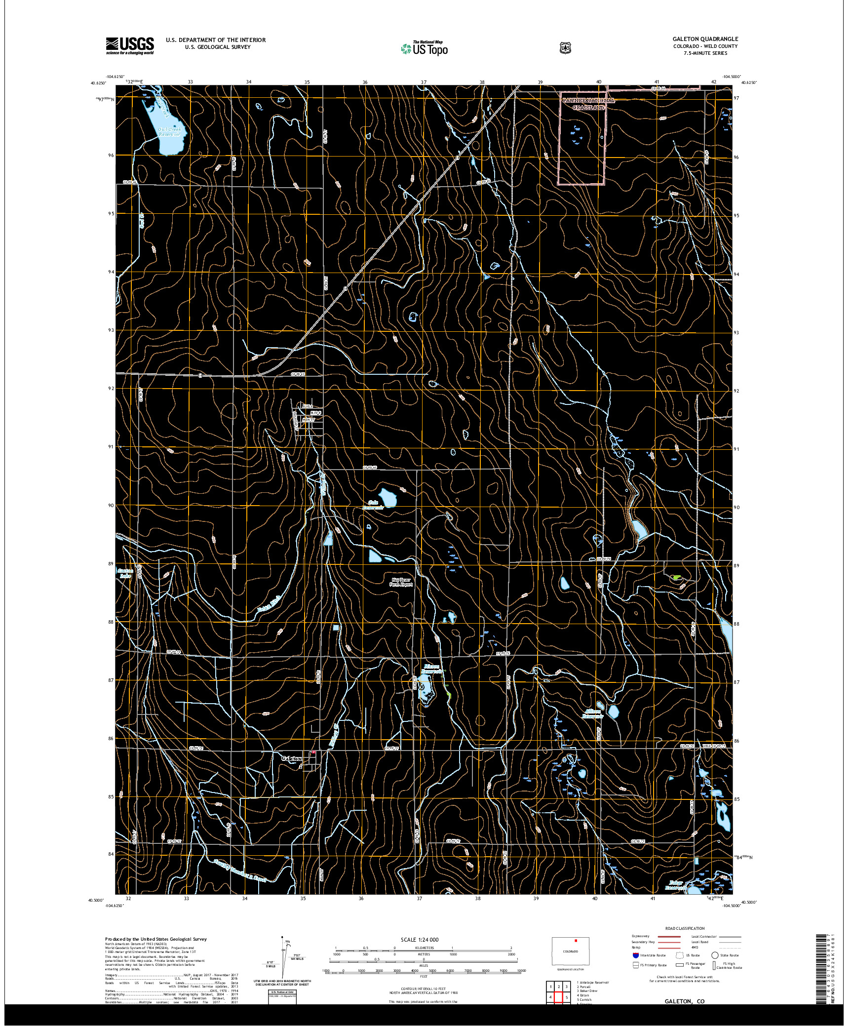 US TOPO 7.5-MINUTE MAP FOR GALETON, CO