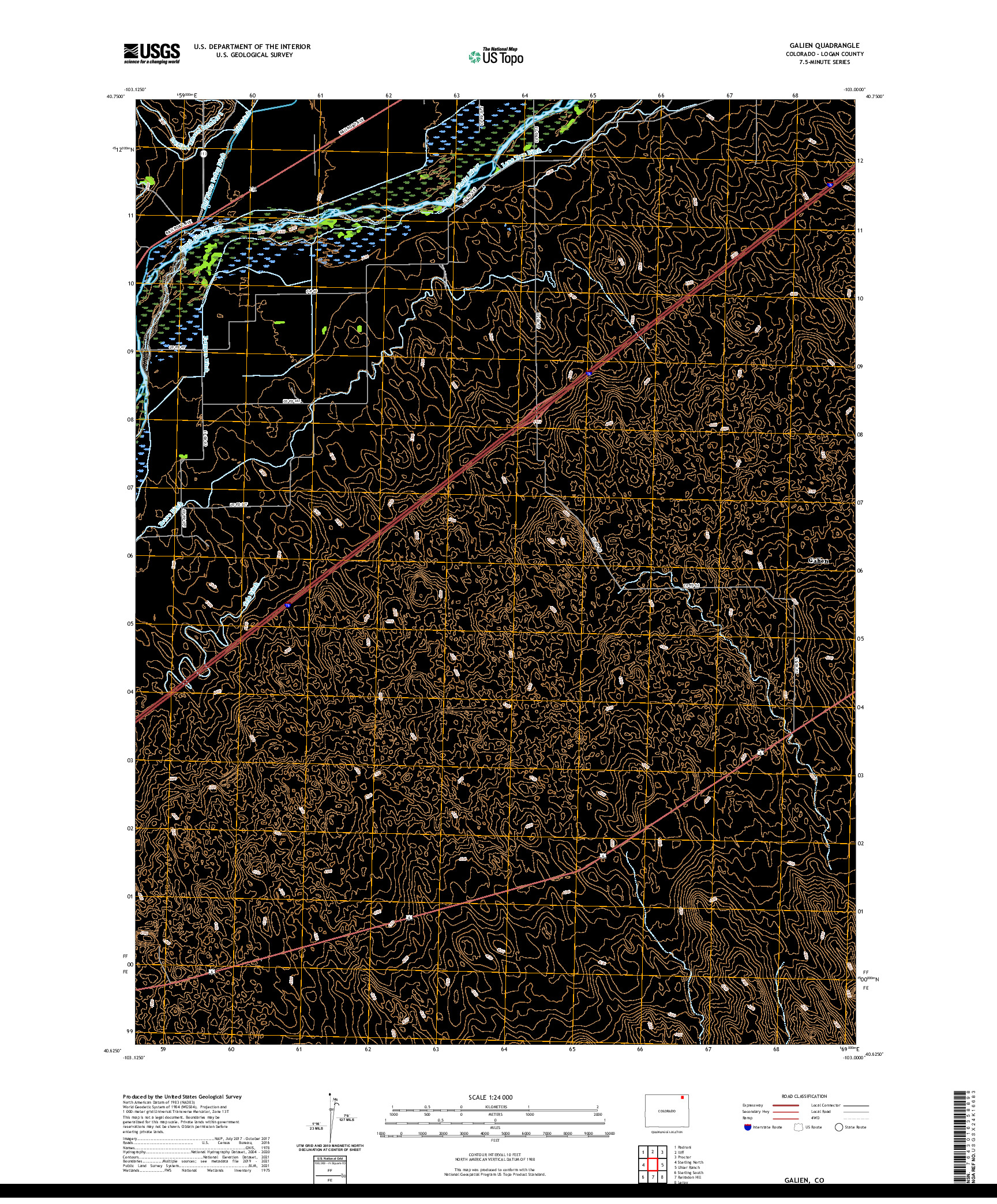 US TOPO 7.5-MINUTE MAP FOR GALIEN, CO