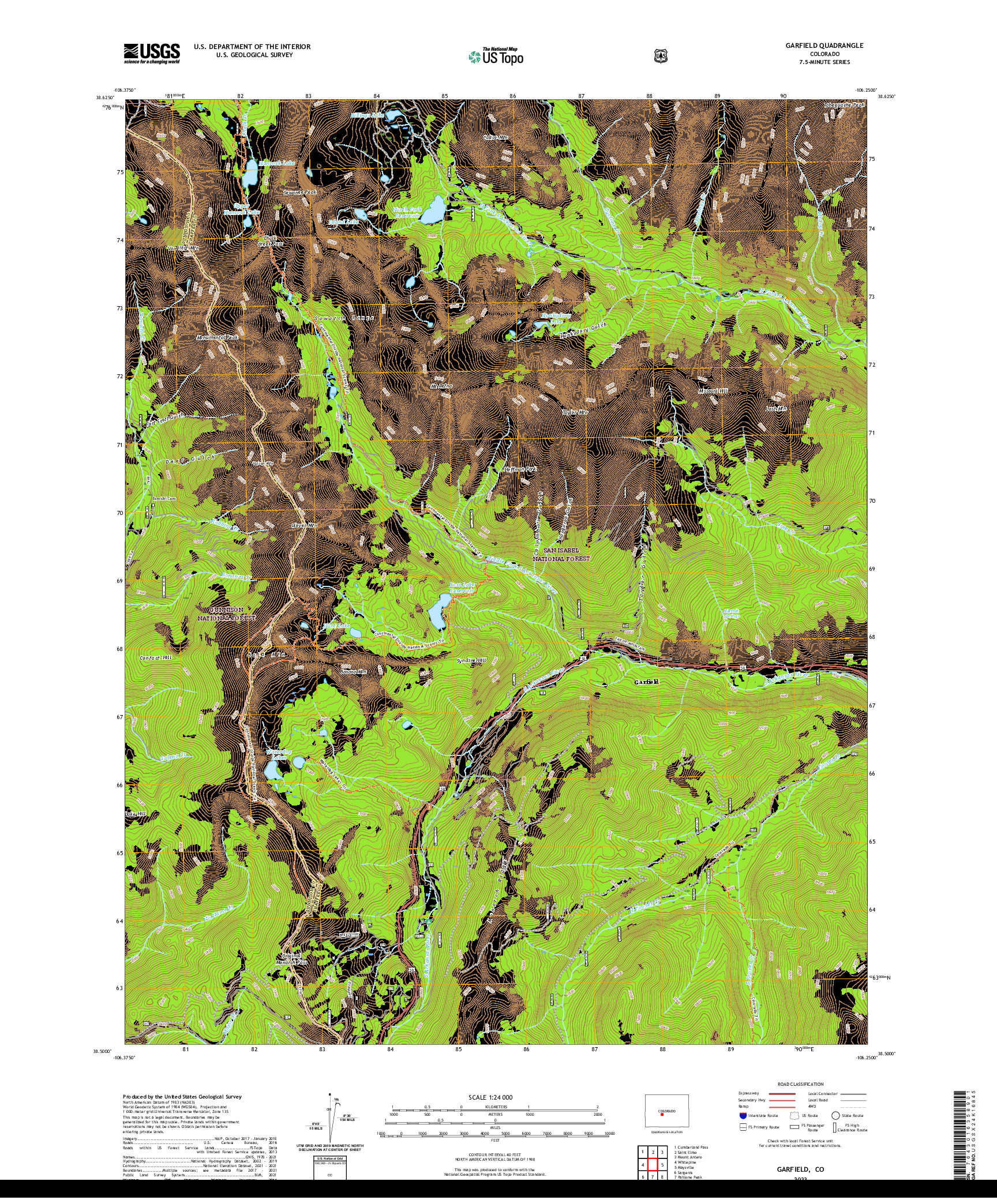 US TOPO 7.5-MINUTE MAP FOR GARFIELD, CO