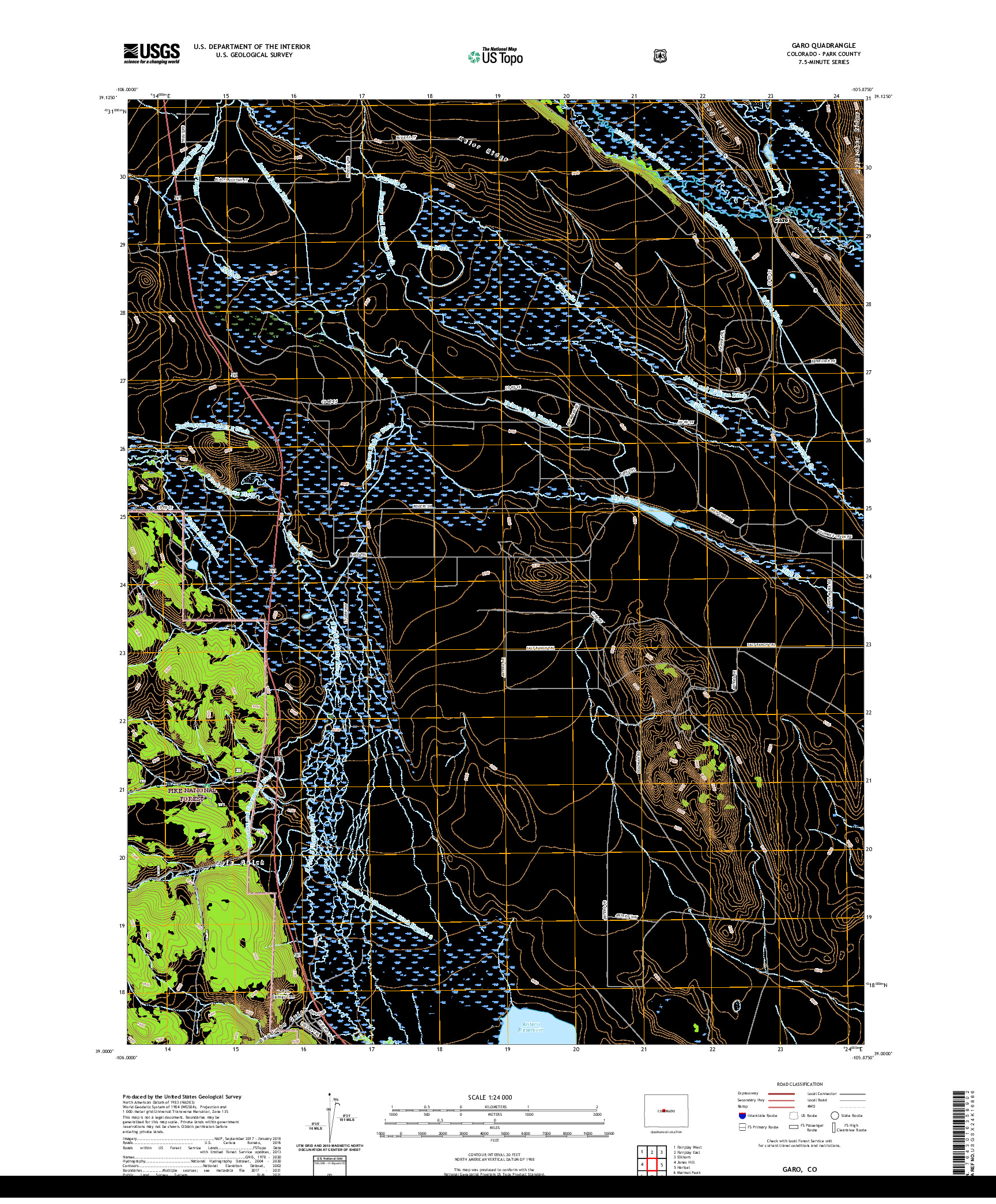 US TOPO 7.5-MINUTE MAP FOR GARO, CO