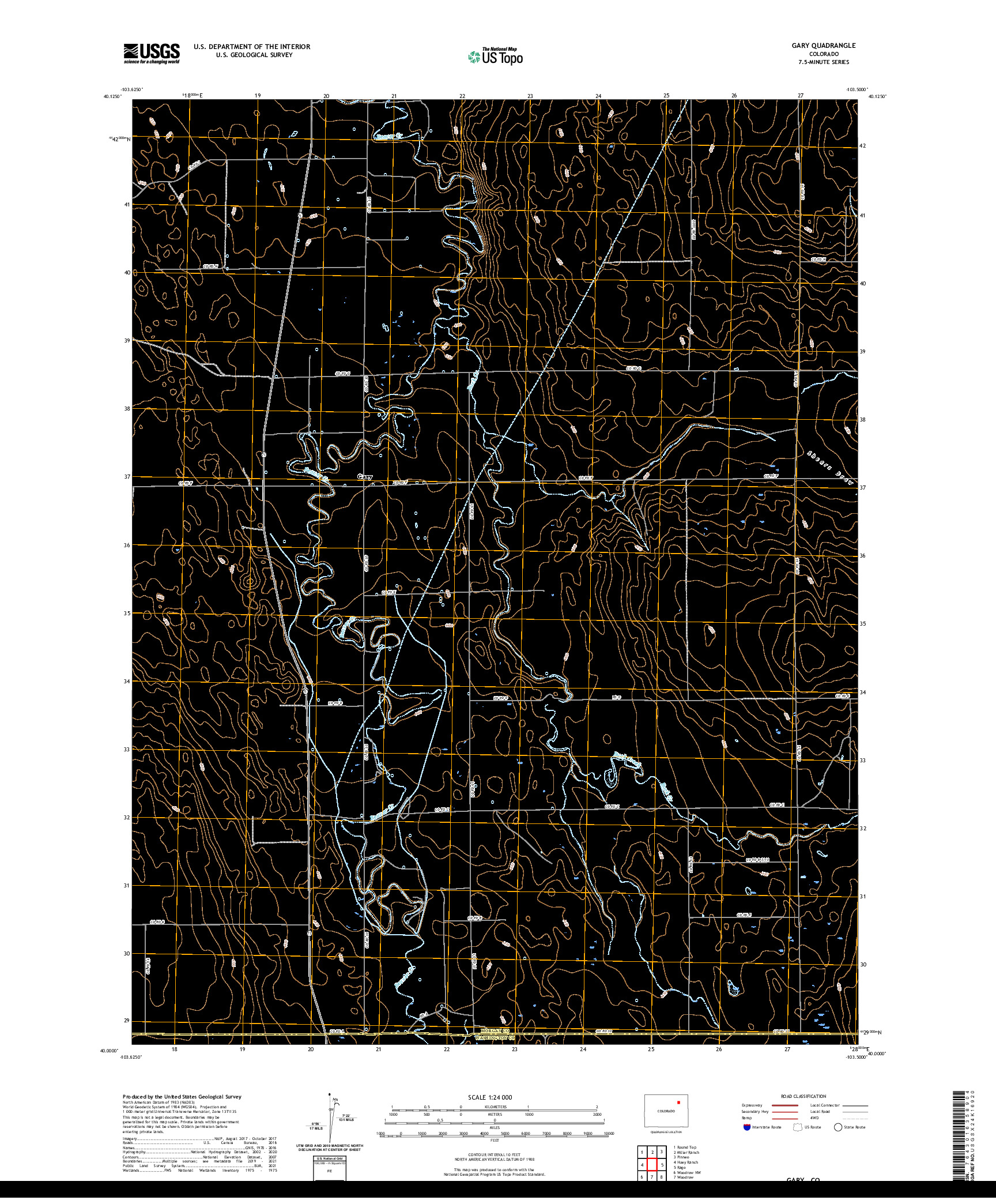 US TOPO 7.5-MINUTE MAP FOR GARY, CO