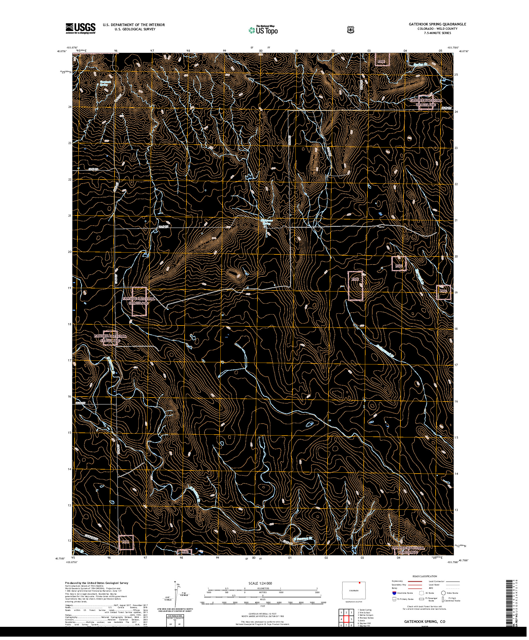 US TOPO 7.5-MINUTE MAP FOR GATEHOOK SPRING, CO