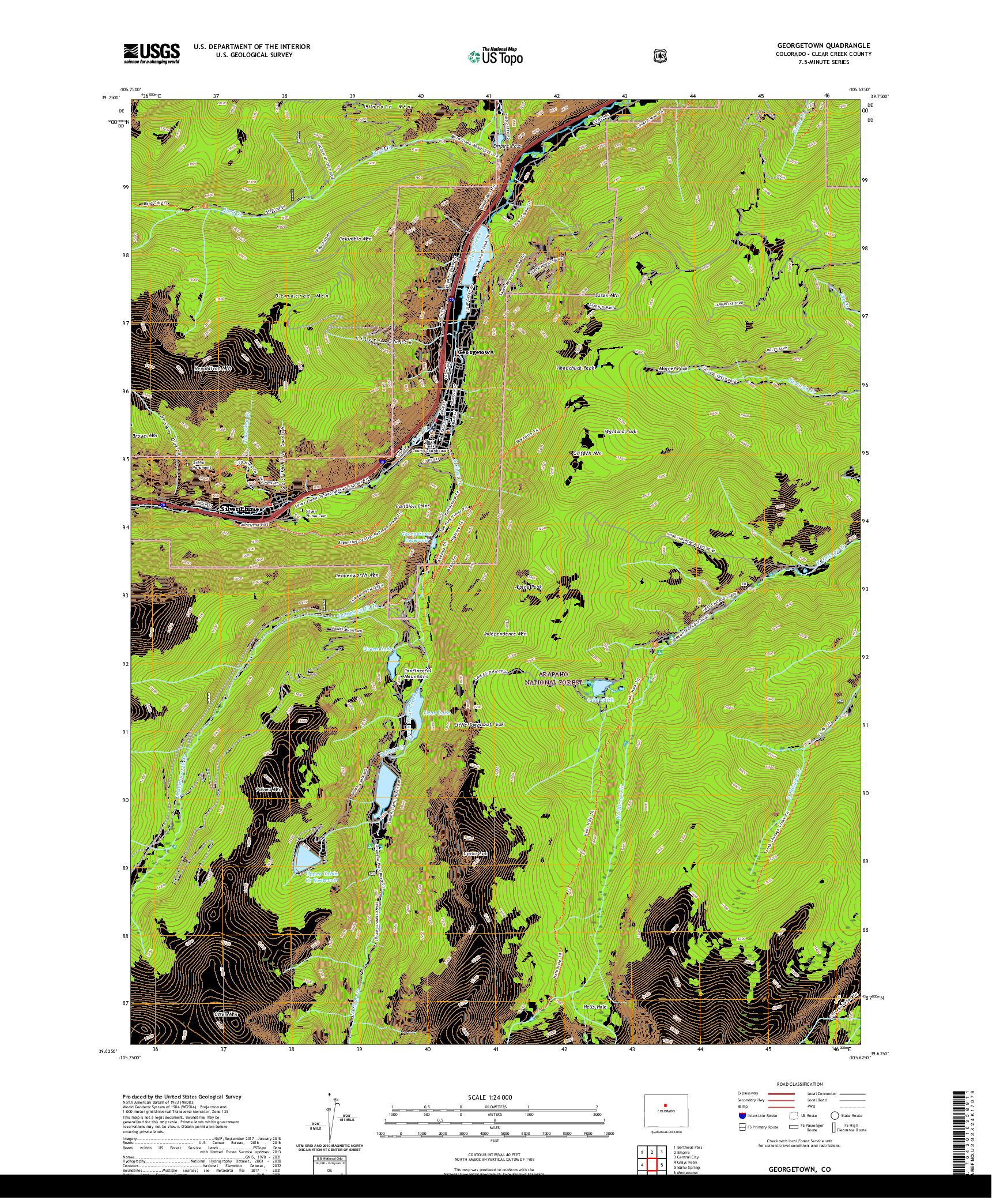 US TOPO 7.5-MINUTE MAP FOR GEORGETOWN, CO