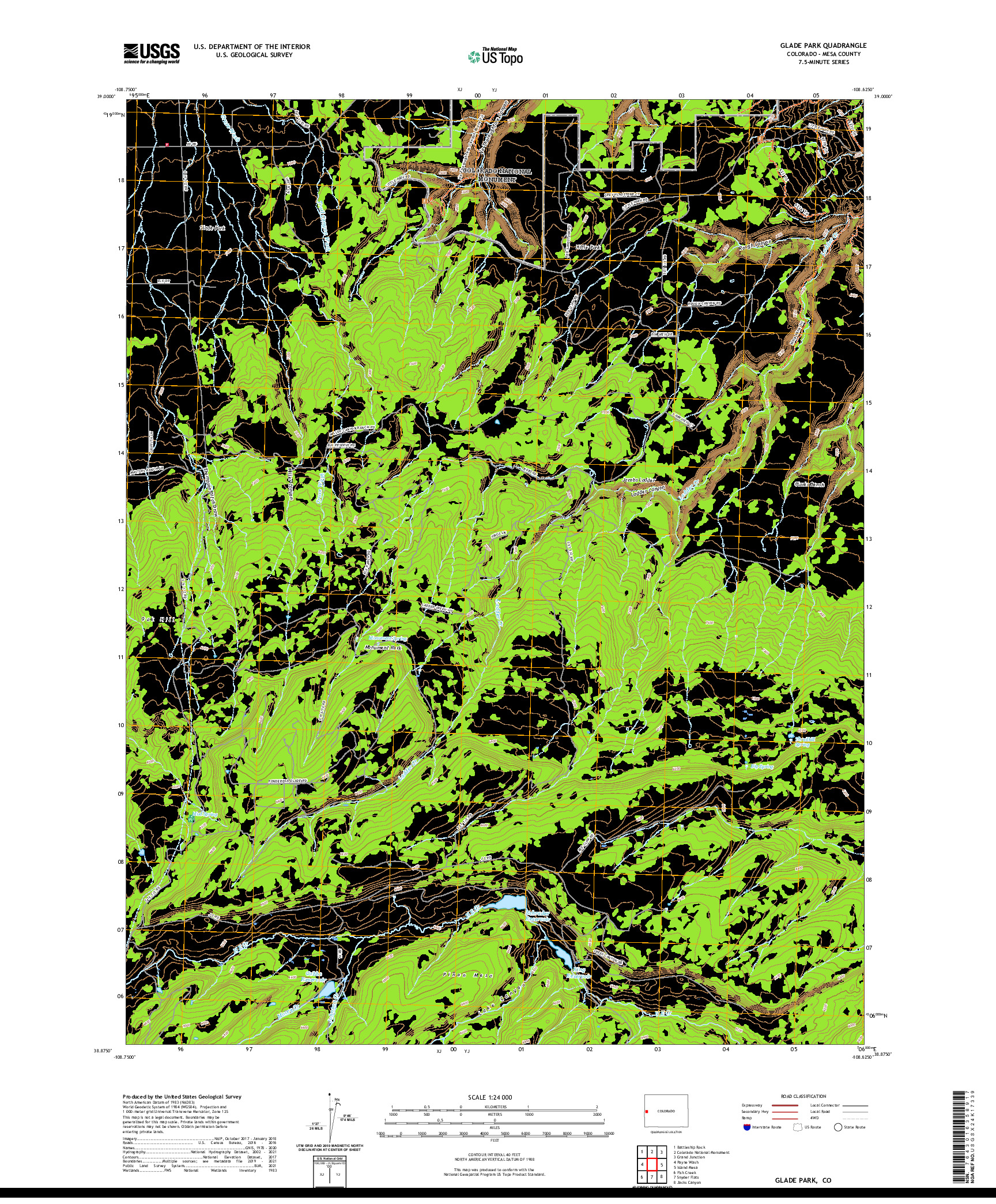 US TOPO 7.5-MINUTE MAP FOR GLADE PARK, CO