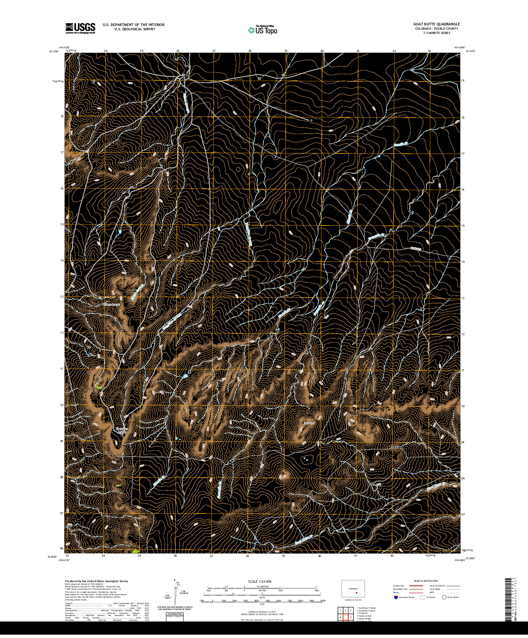 US TOPO 7.5-MINUTE MAP FOR GOAT BUTTE, CO