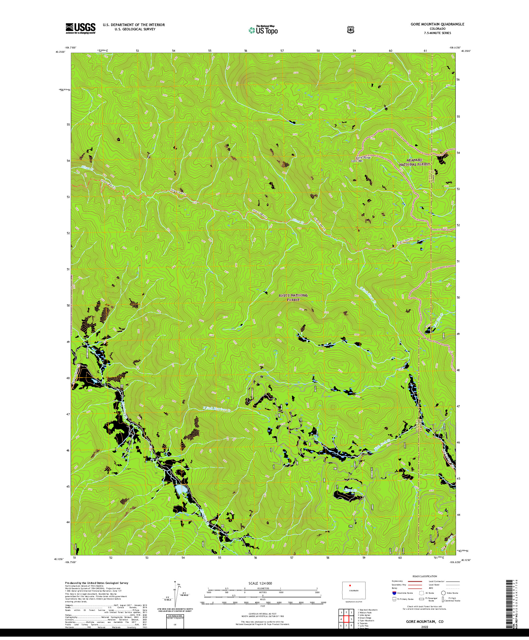 US TOPO 7.5-MINUTE MAP FOR GORE MOUNTAIN, CO