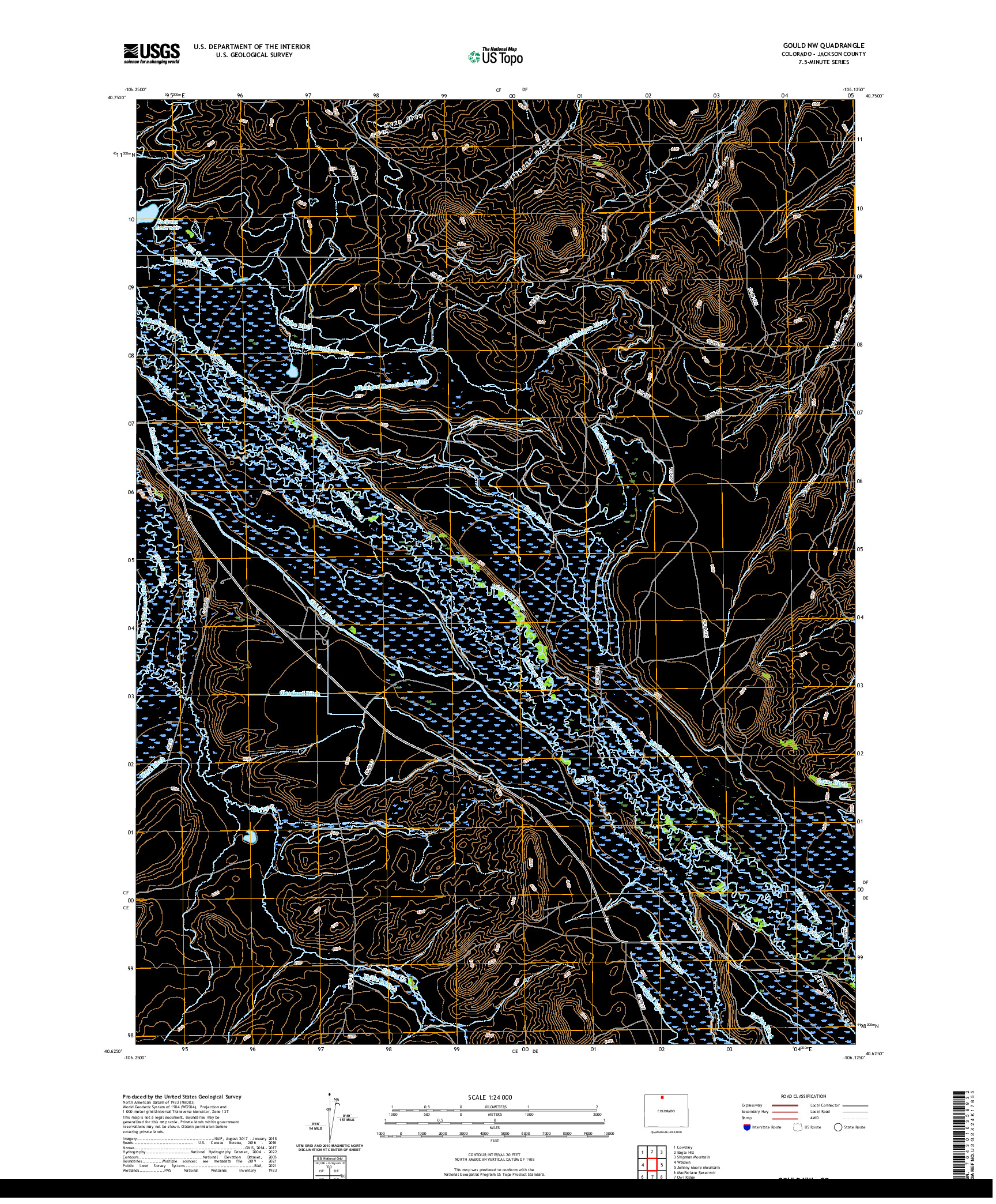 US TOPO 7.5-MINUTE MAP FOR GOULD NW, CO
