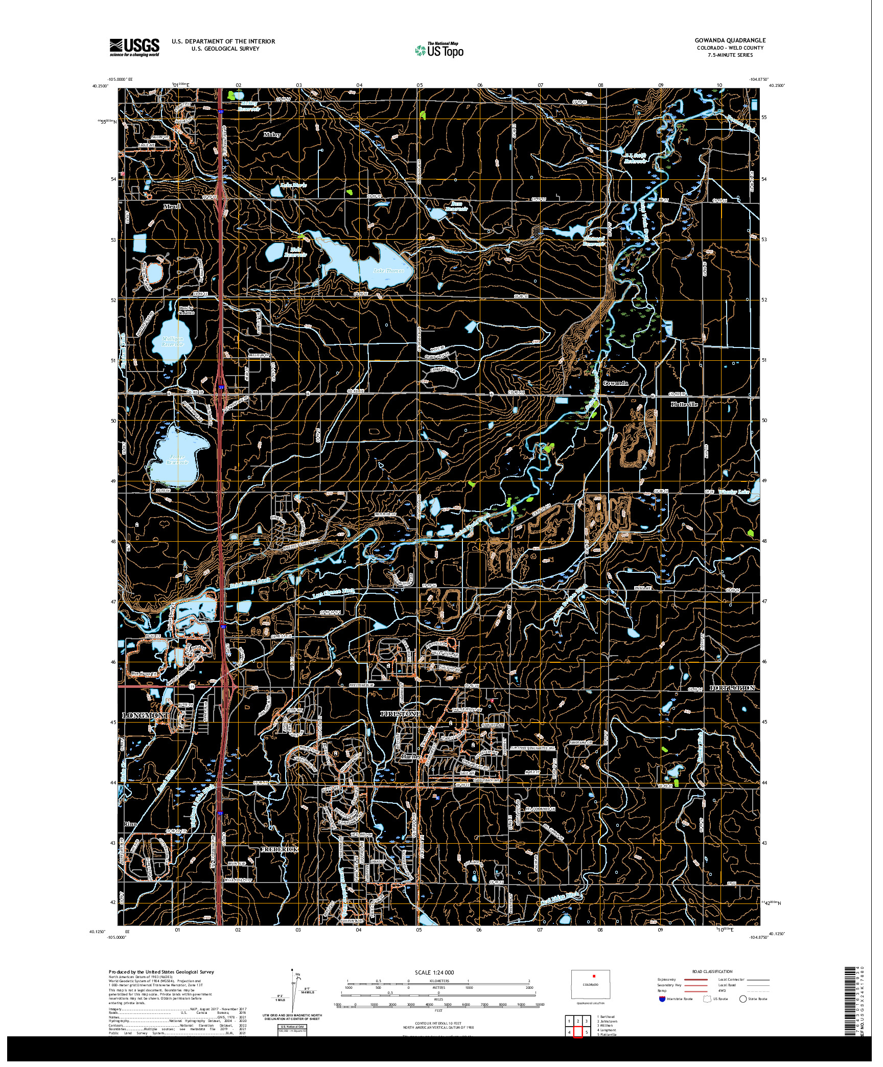 US TOPO 7.5-MINUTE MAP FOR GOWANDA, CO