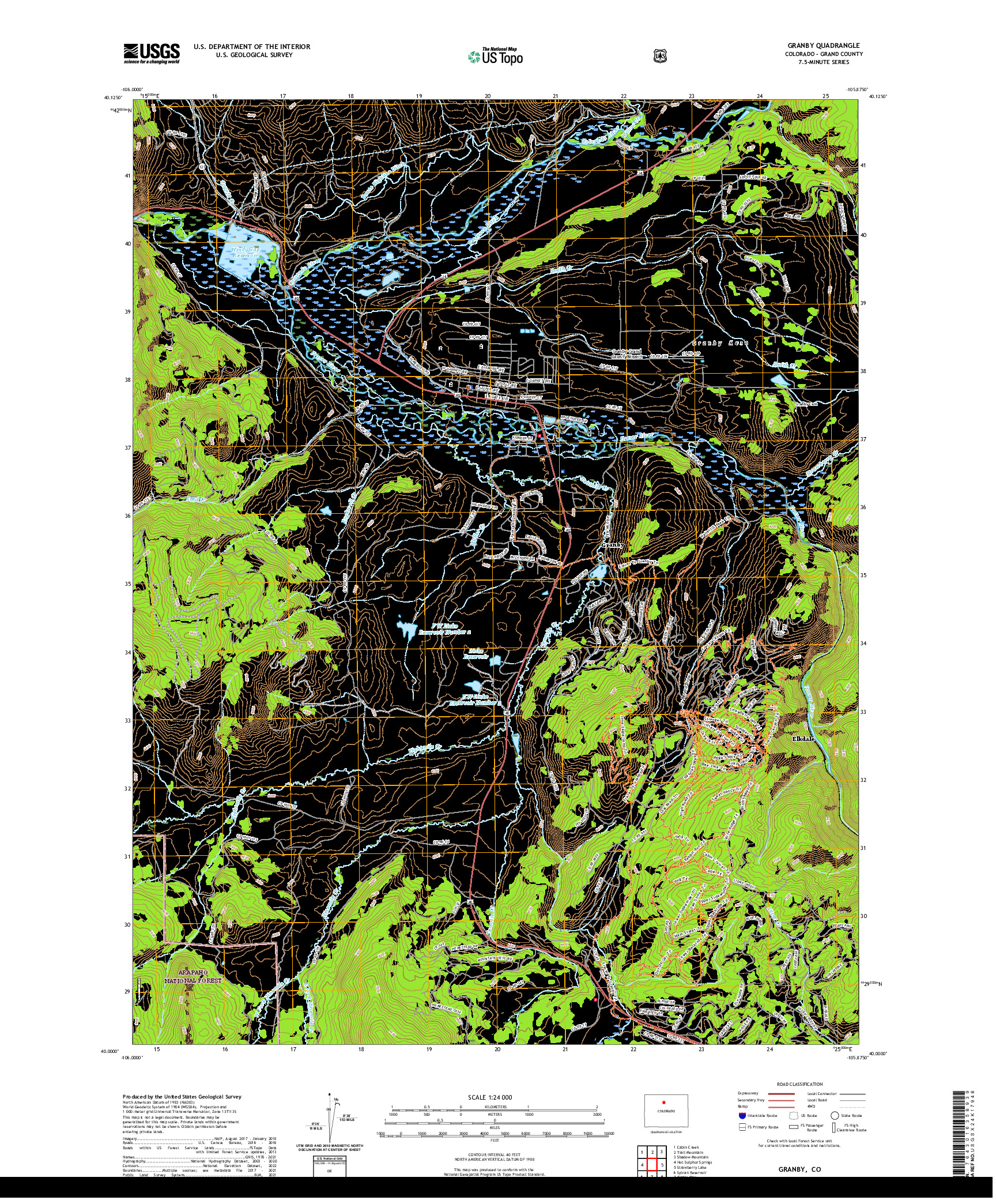 US TOPO 7.5-MINUTE MAP FOR GRANBY, CO