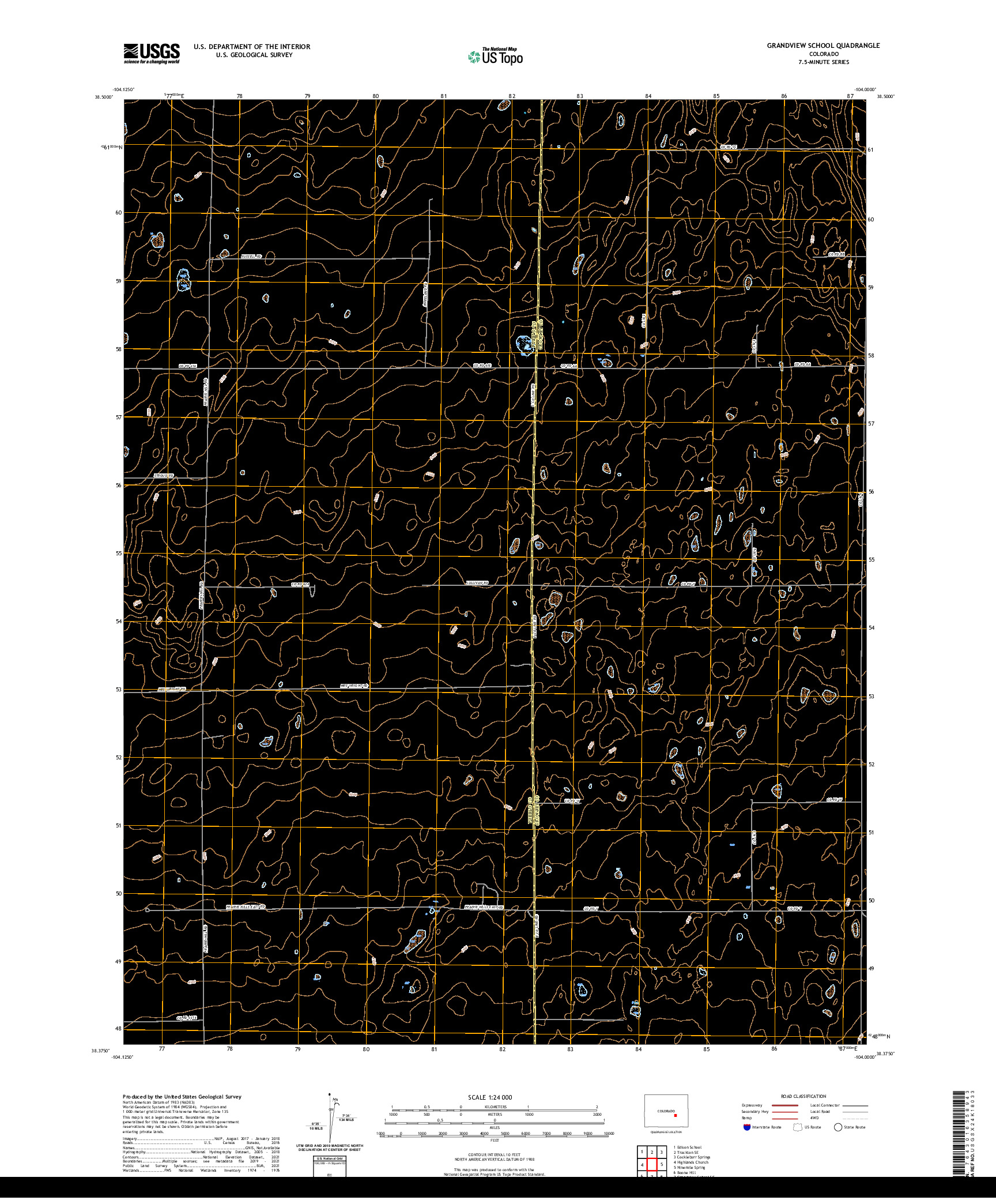 US TOPO 7.5-MINUTE MAP FOR GRANDVIEW SCHOOL, CO