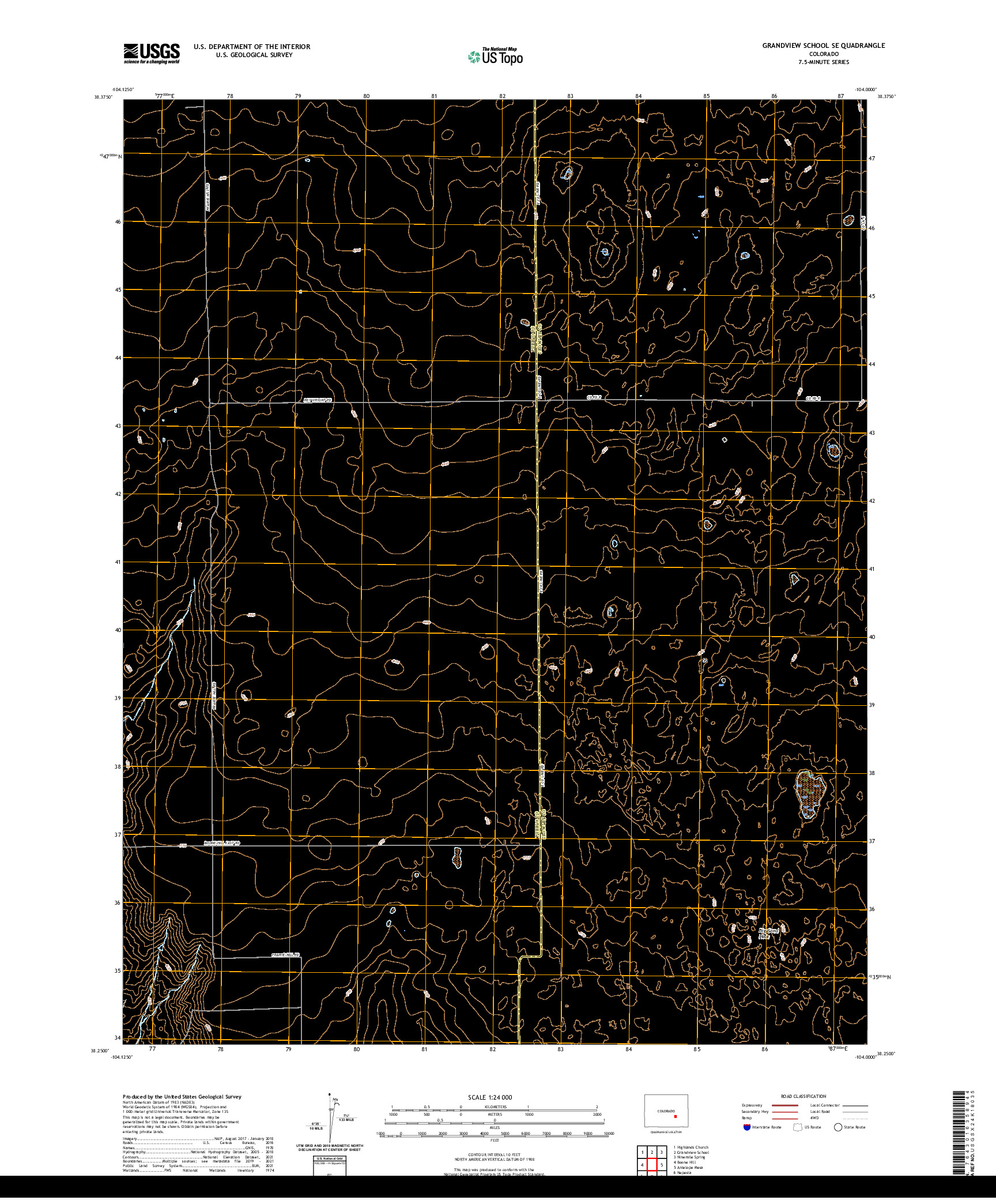 US TOPO 7.5-MINUTE MAP FOR GRANDVIEW SCHOOL SE, CO