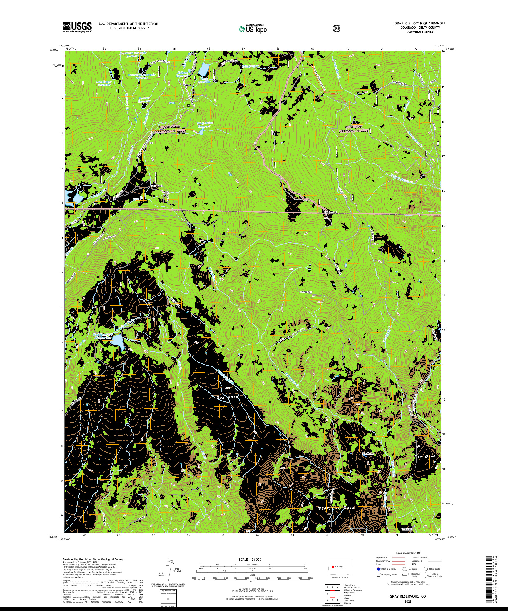 US TOPO 7.5-MINUTE MAP FOR GRAY RESERVOIR, CO