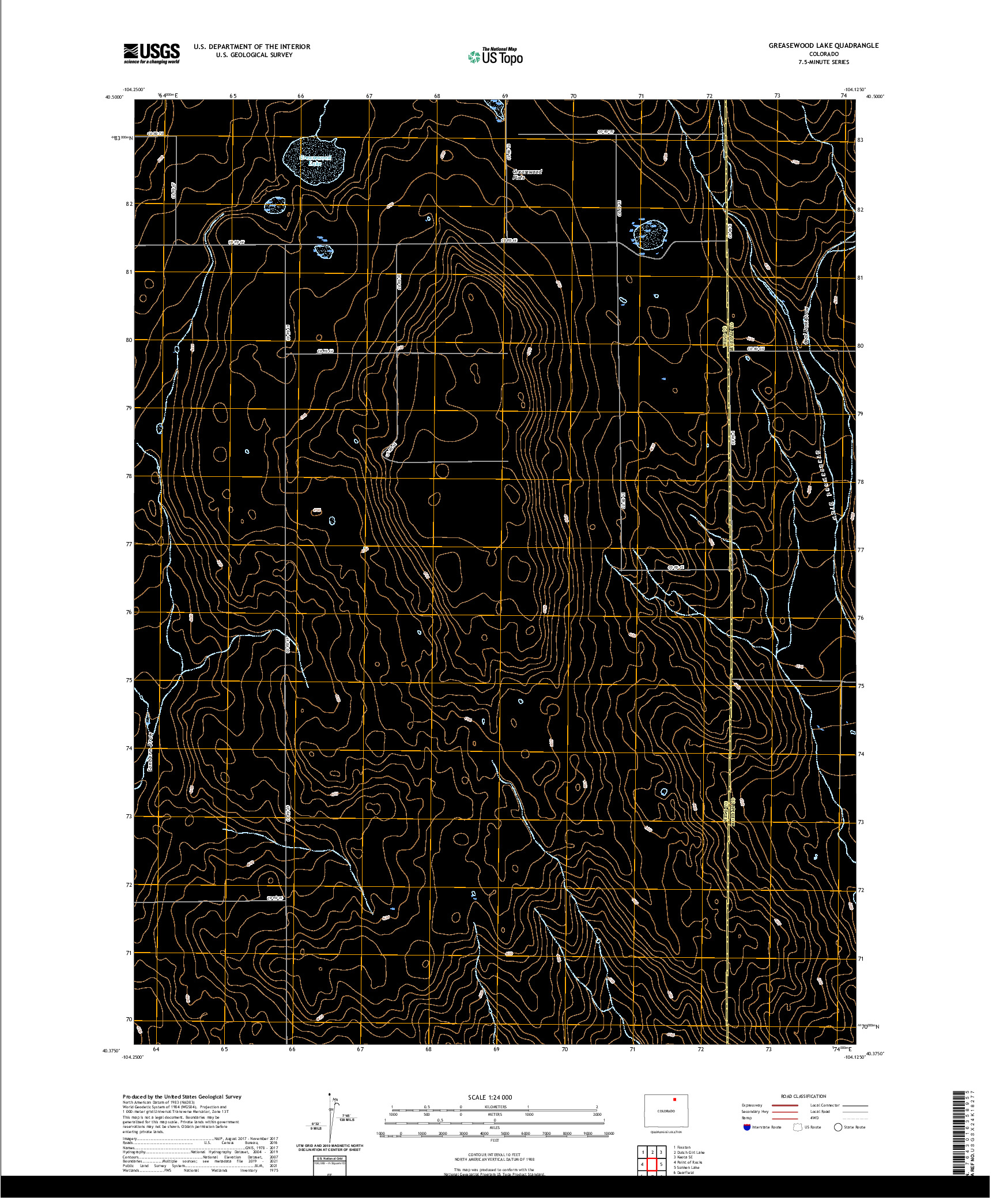 US TOPO 7.5-MINUTE MAP FOR GREASEWOOD LAKE, CO