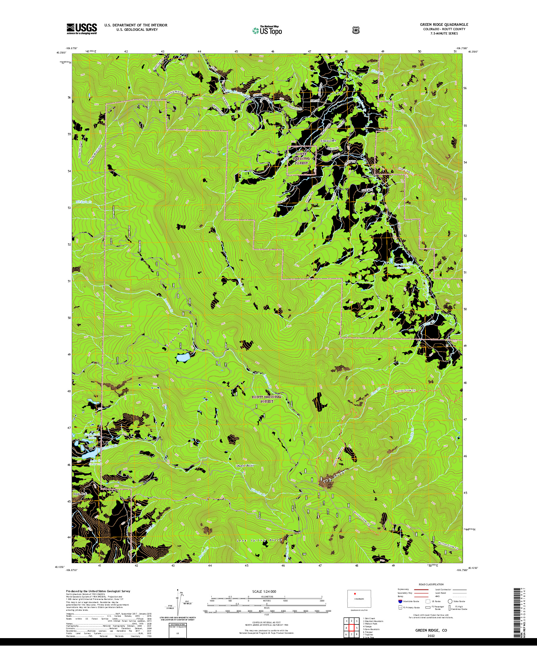 US TOPO 7.5-MINUTE MAP FOR GREEN RIDGE, CO