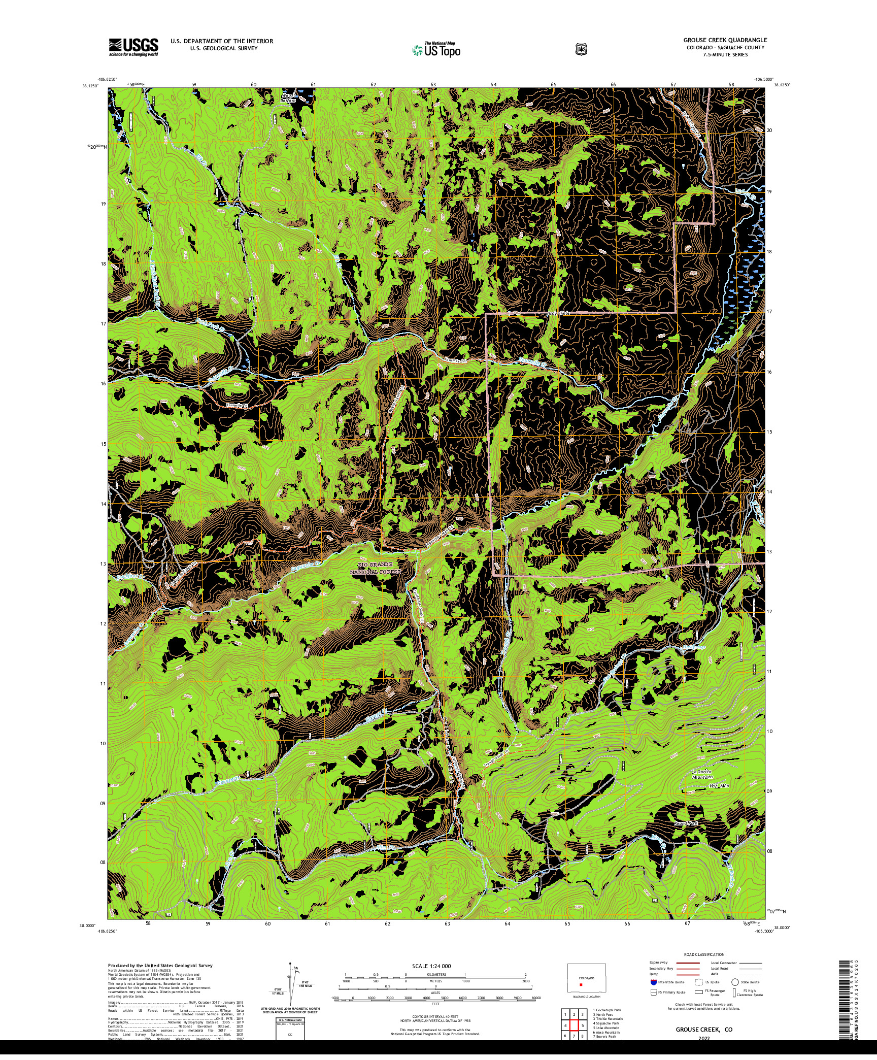 US TOPO 7.5-MINUTE MAP FOR GROUSE CREEK, CO