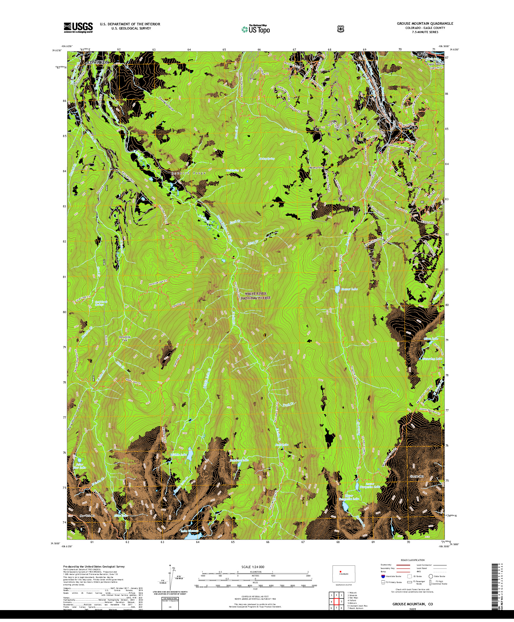 US TOPO 7.5-MINUTE MAP FOR GROUSE MOUNTAIN, CO