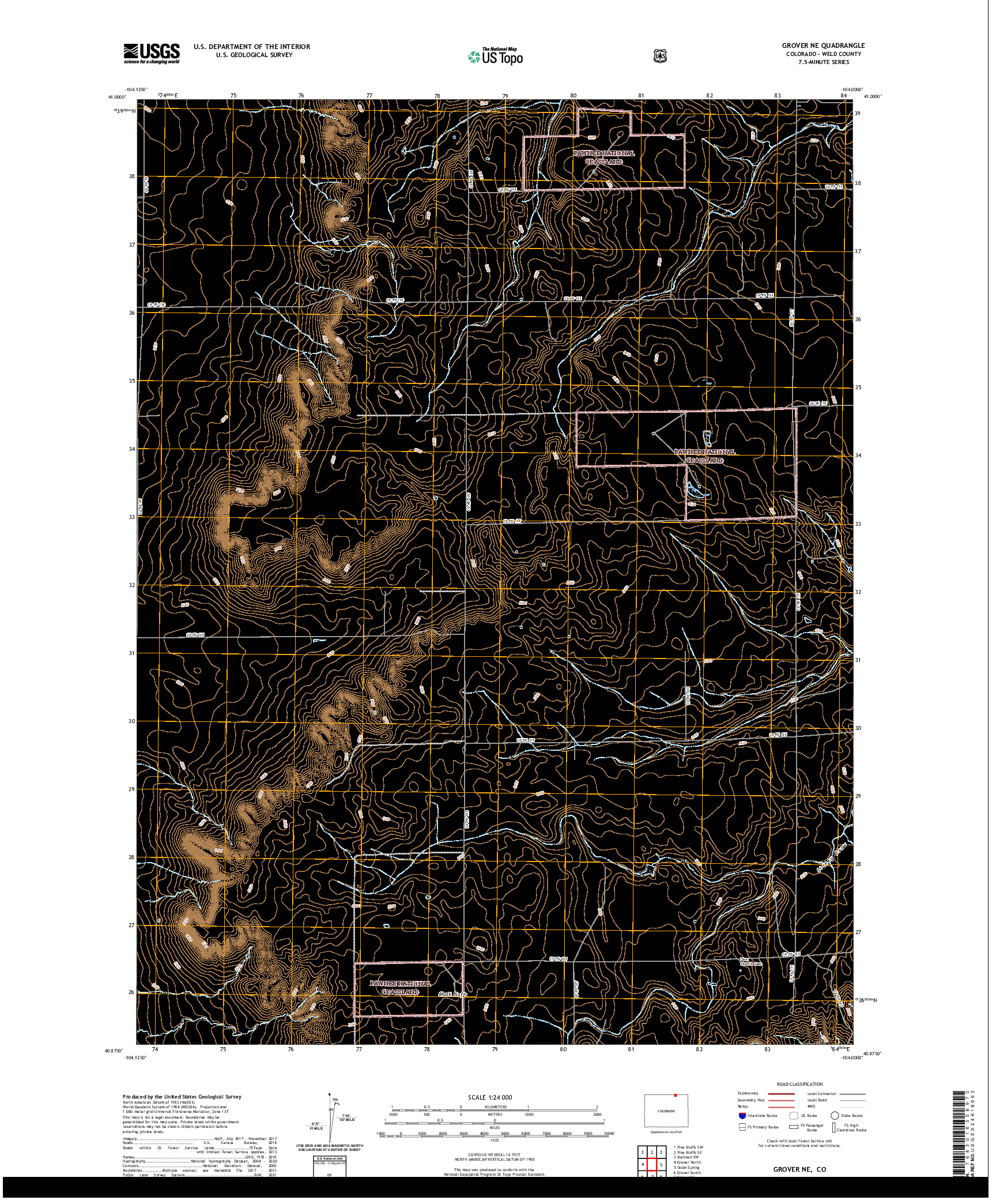 US TOPO 7.5-MINUTE MAP FOR GROVER NE, CO