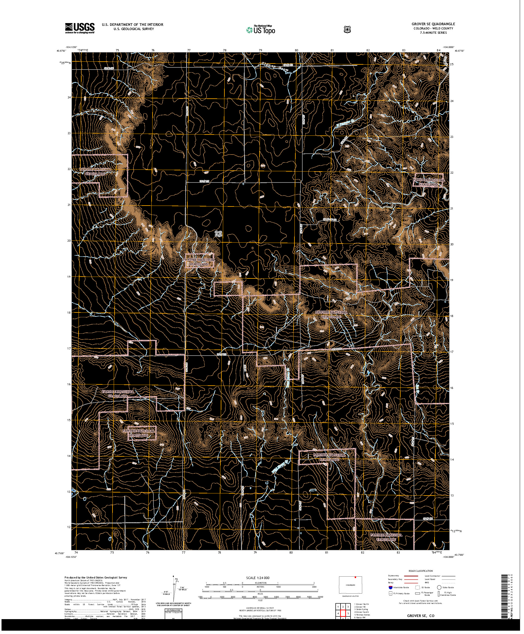 US TOPO 7.5-MINUTE MAP FOR GROVER SE, CO
