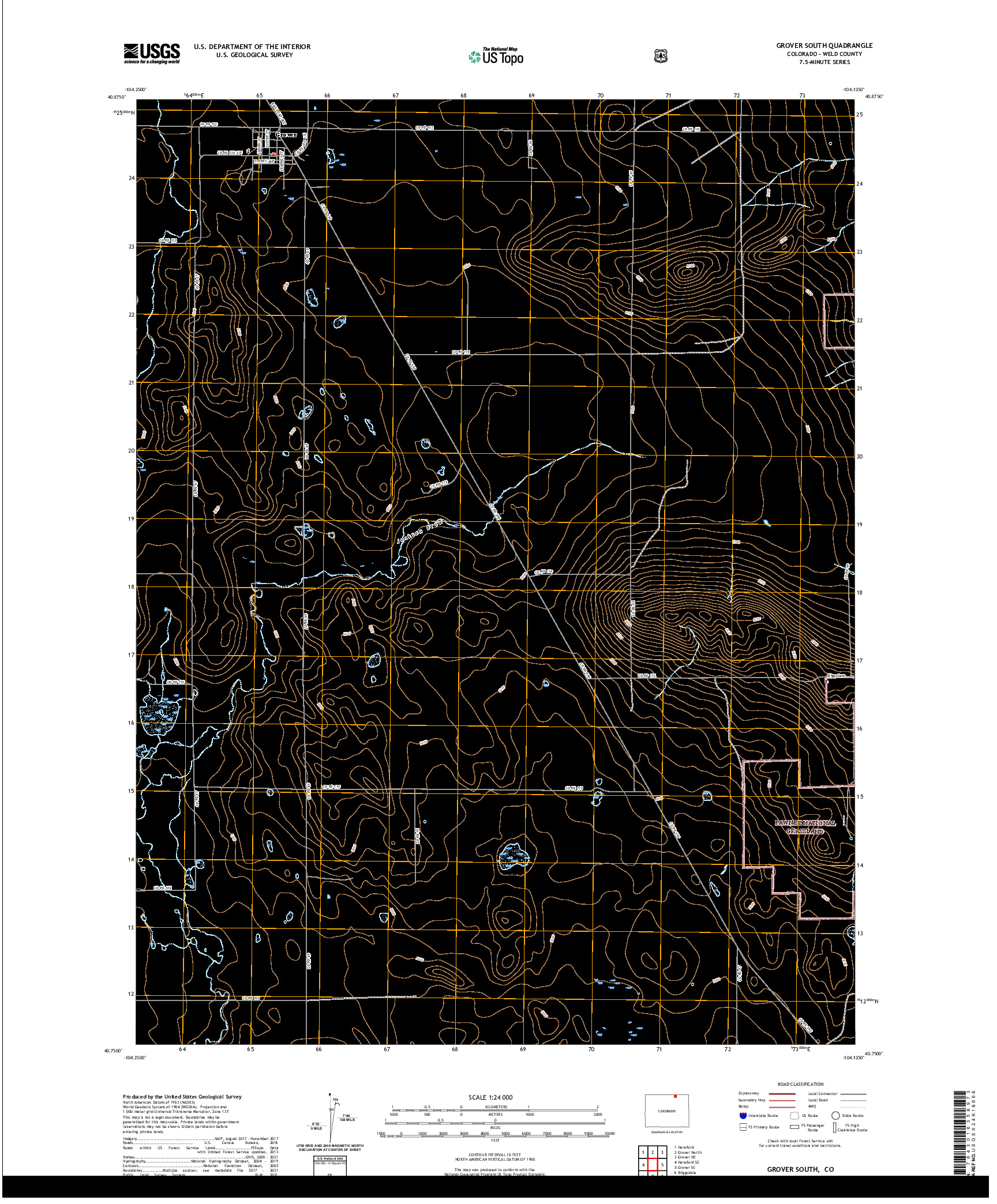 US TOPO 7.5-MINUTE MAP FOR GROVER SOUTH, CO