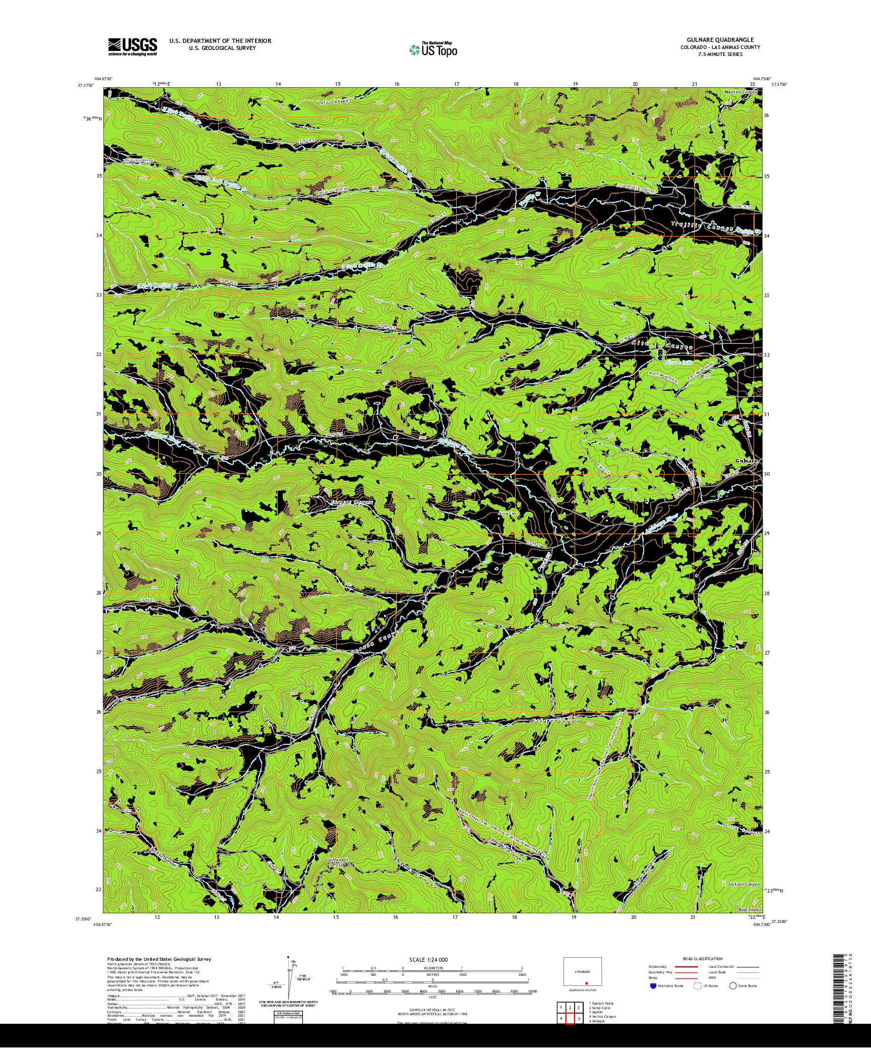 US TOPO 7.5-MINUTE MAP FOR GULNARE, CO