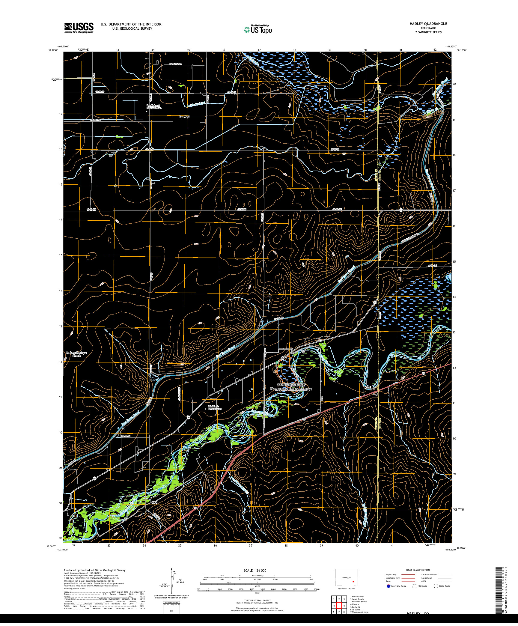 US TOPO 7.5-MINUTE MAP FOR HADLEY, CO
