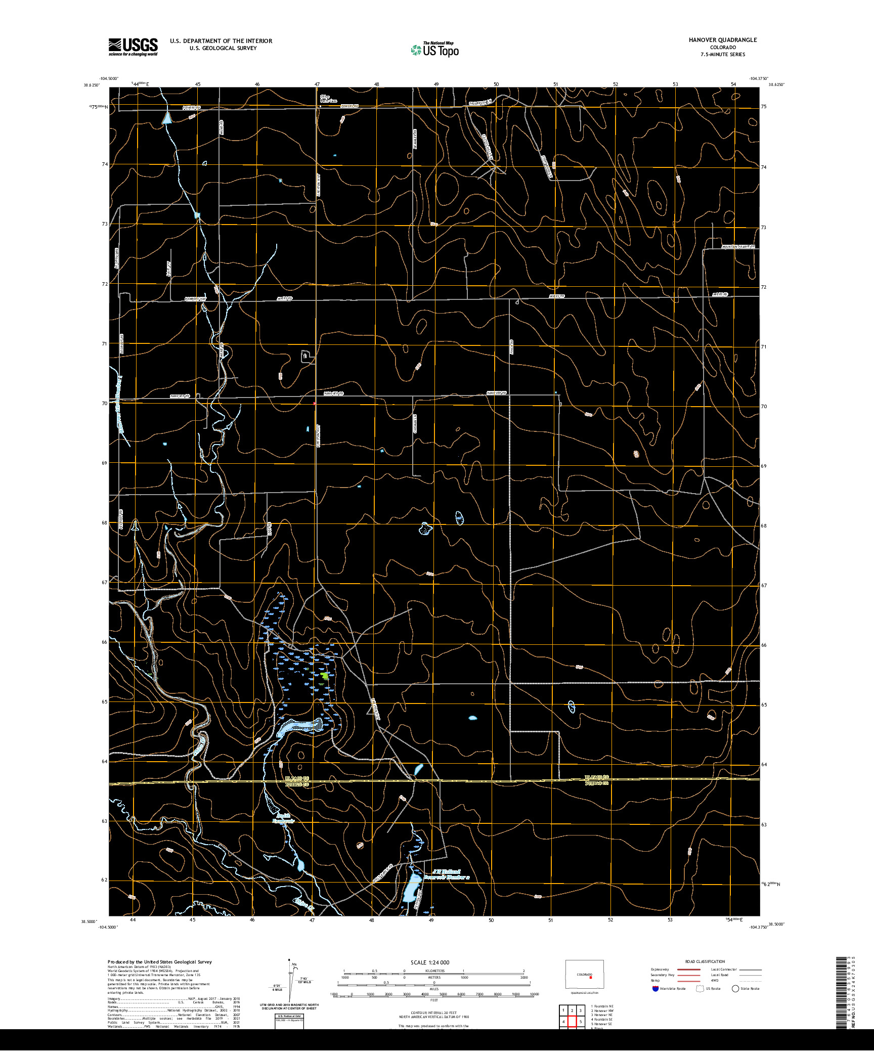 US TOPO 7.5-MINUTE MAP FOR HANOVER, CO